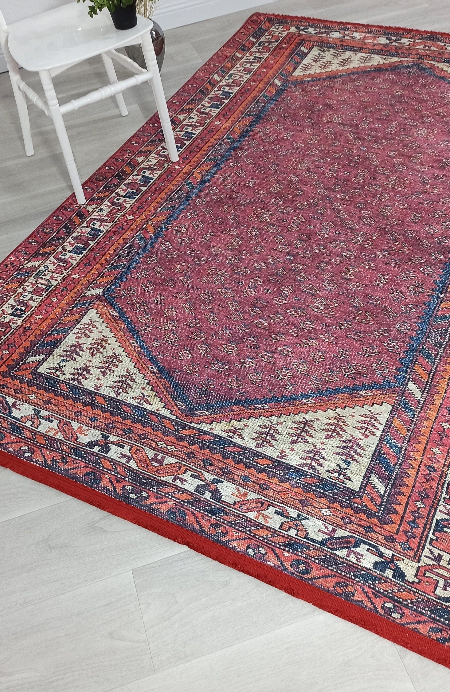 Mayda Turkish Faded Red Rug