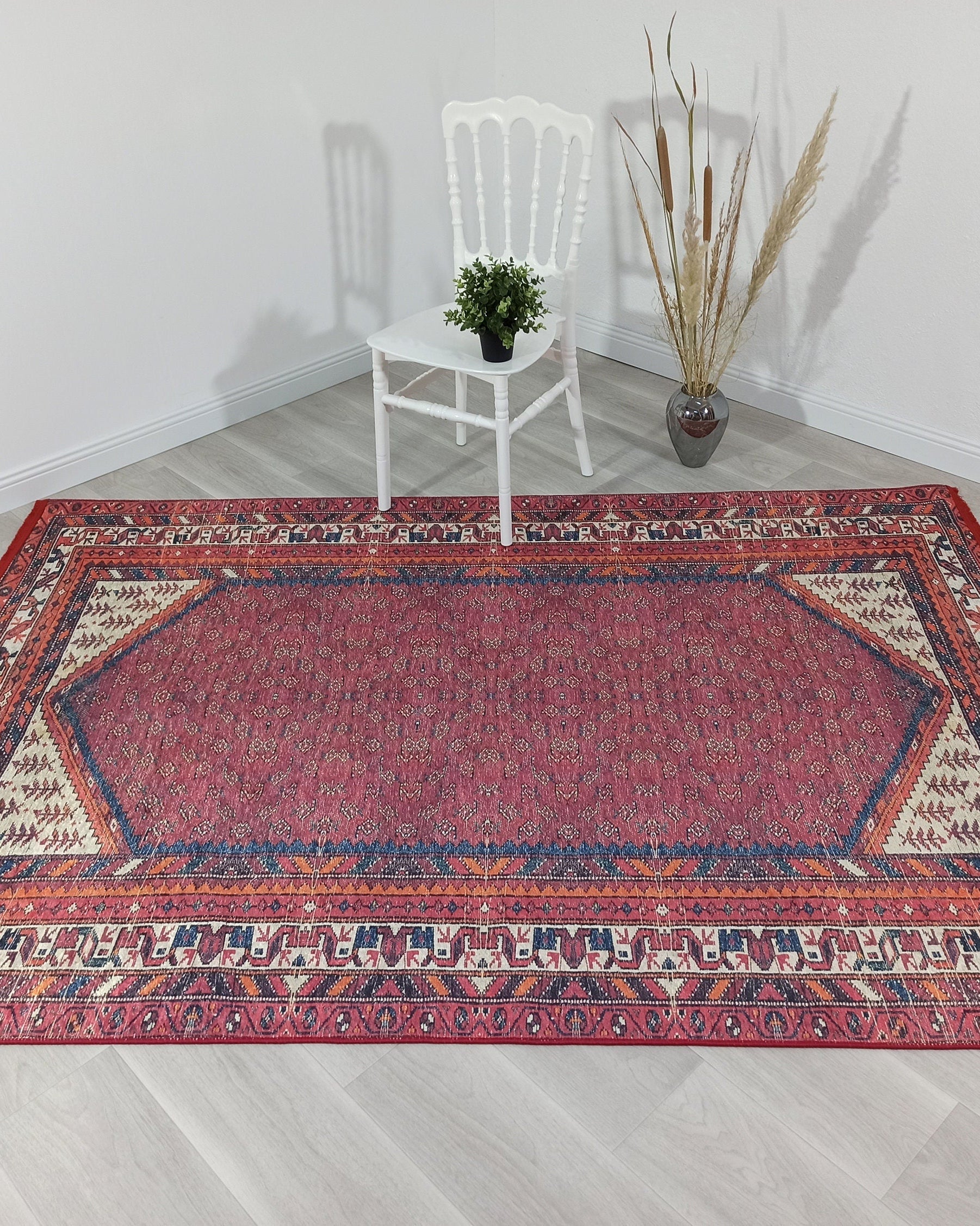 Mayda Turkish Faded Red Rug