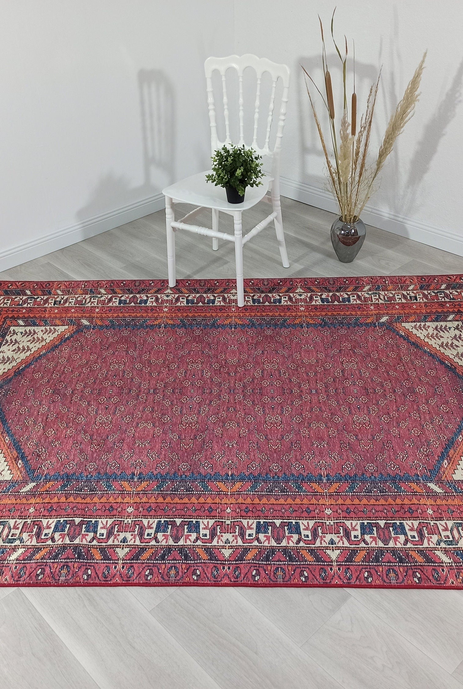 Mayda Turkish Faded Red Rug