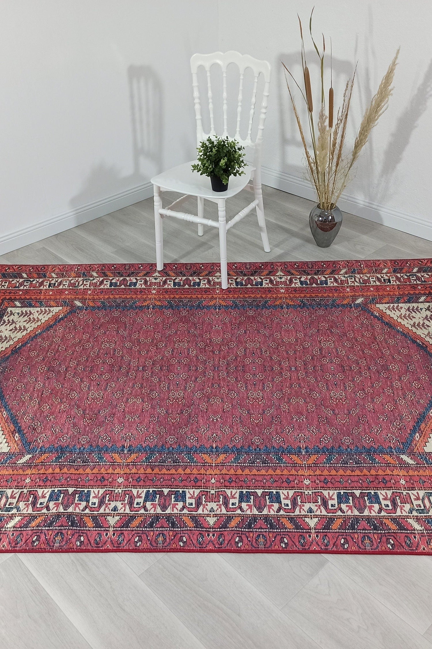 Mayda Turkish Faded Red Rug
