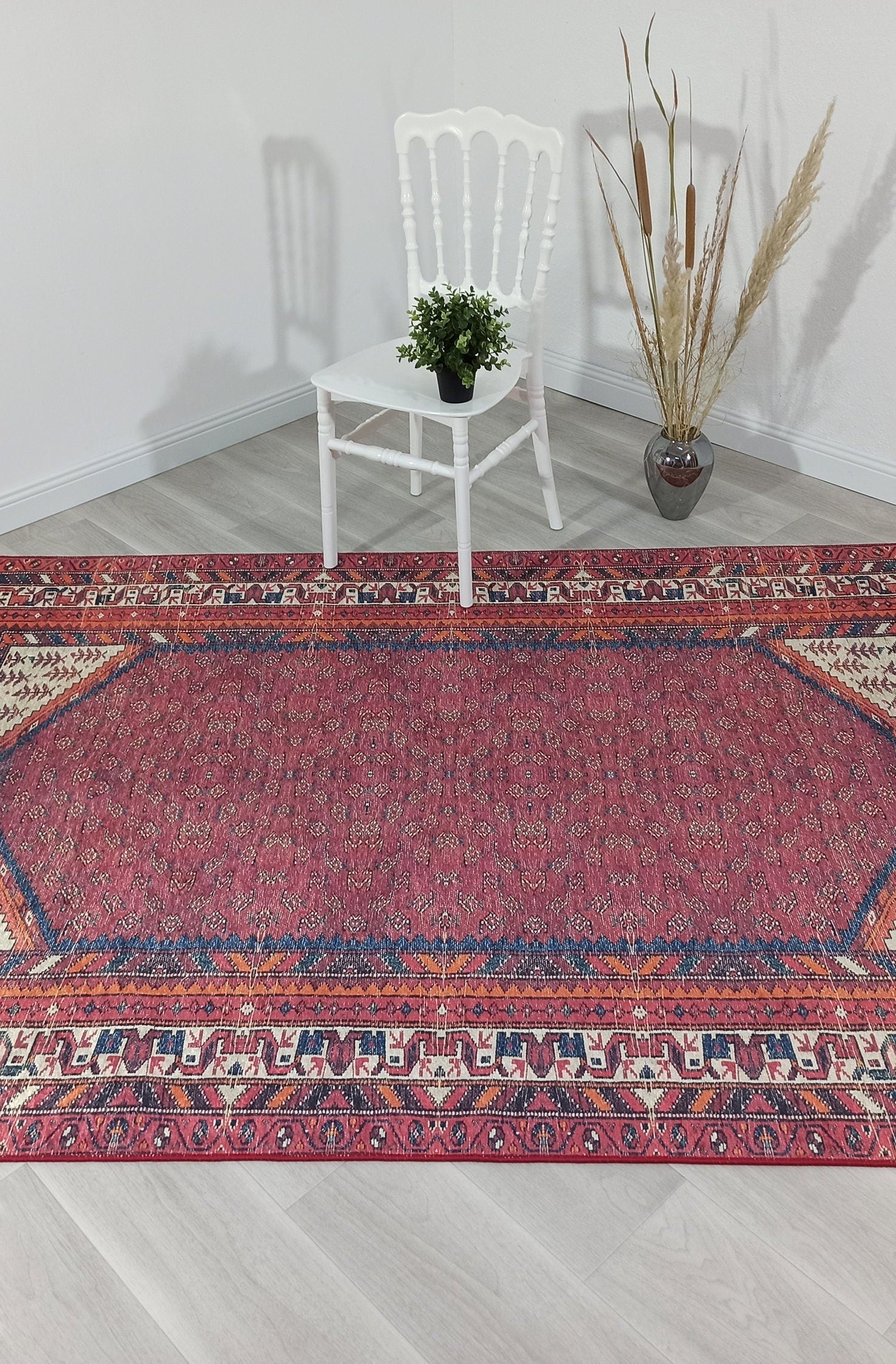 Mayda Turkish Faded Red Rug