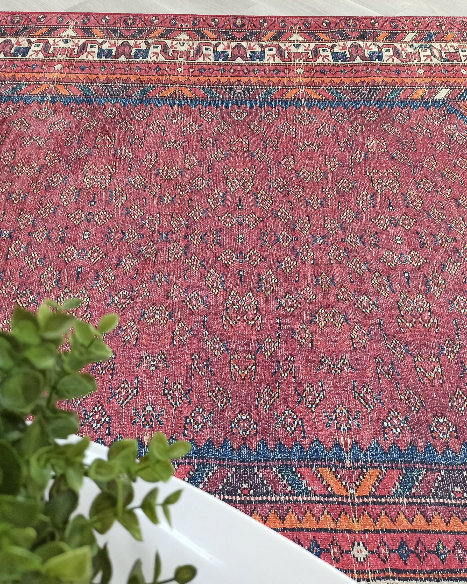 Mayda Turkish Faded Red Rug