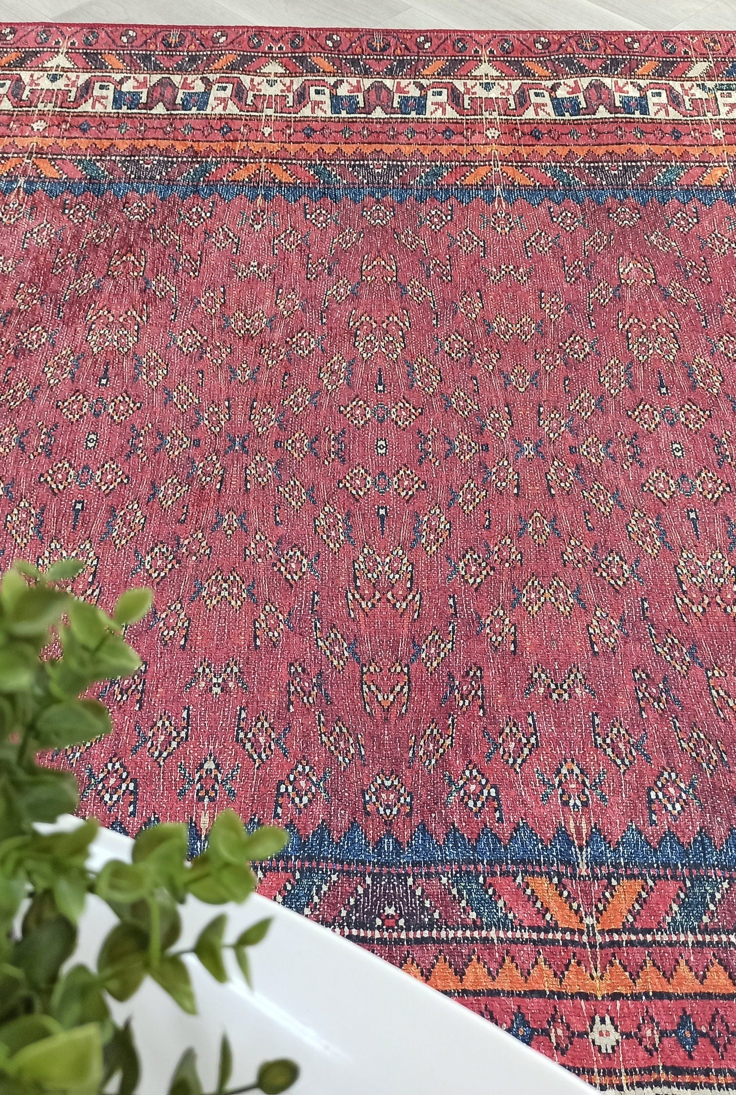 Mayda Turkish Faded Red Rug