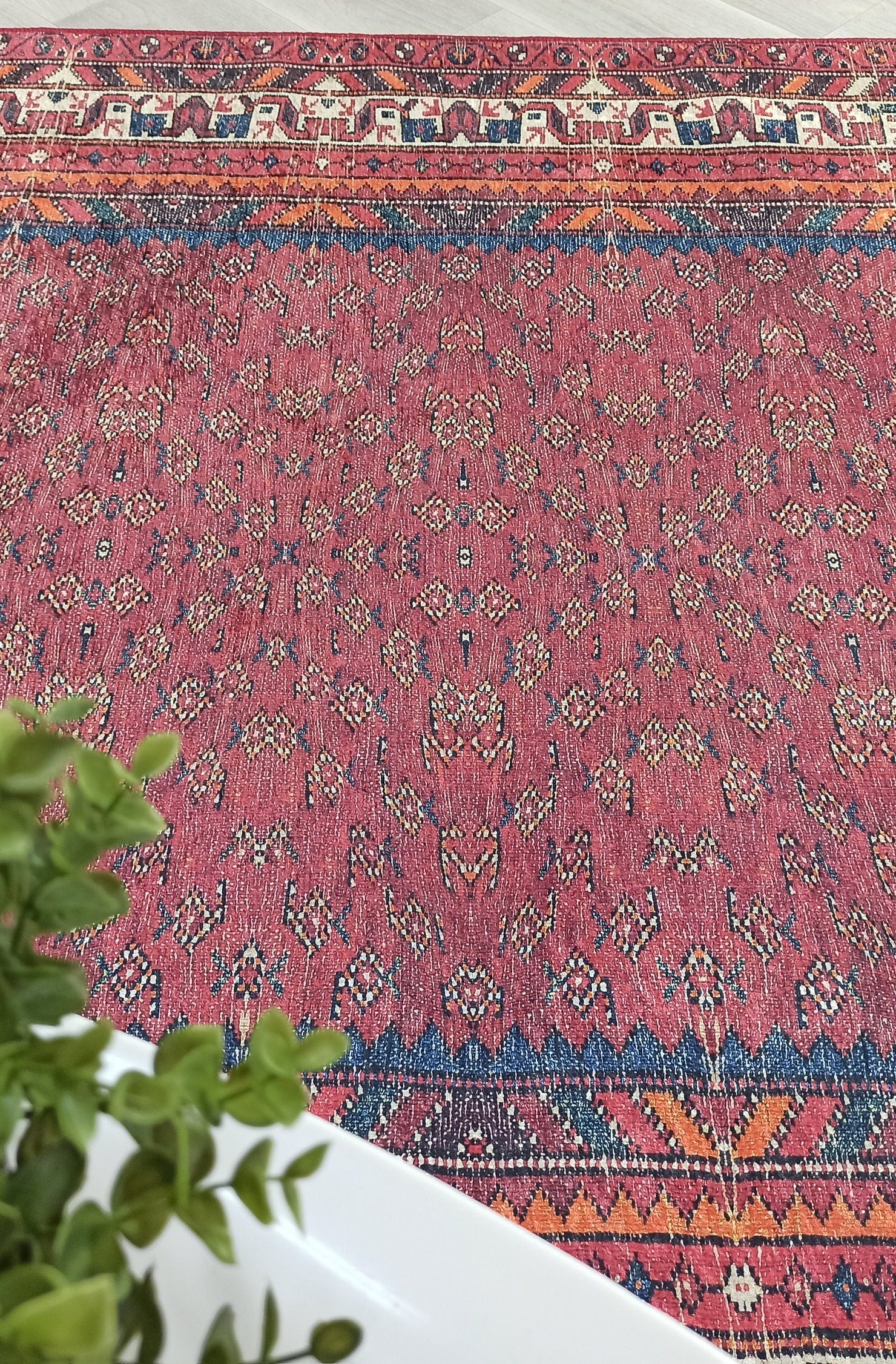 Mayda Turkish Faded Red Rug