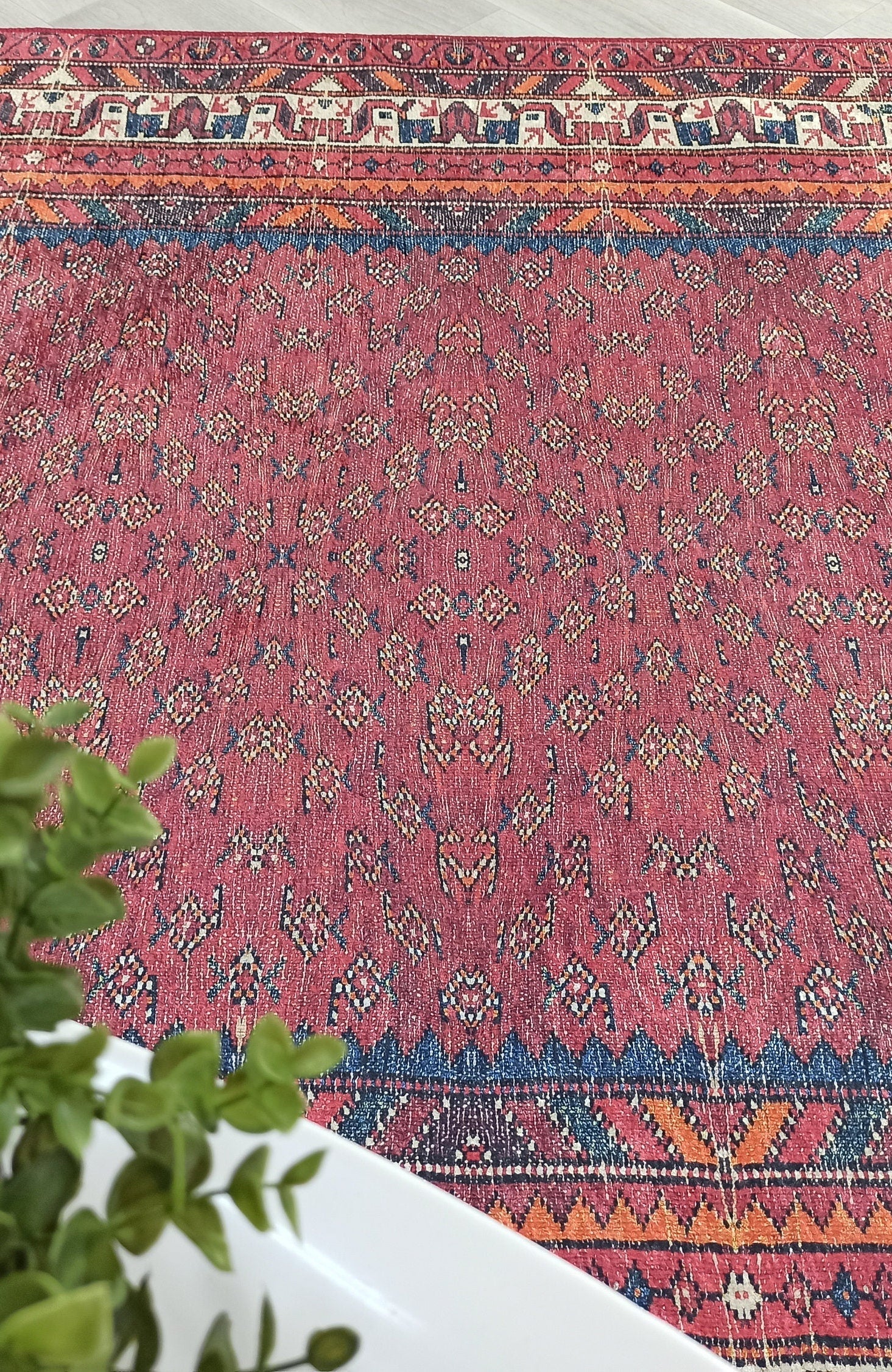 Mayda Turkish Faded Red Rug