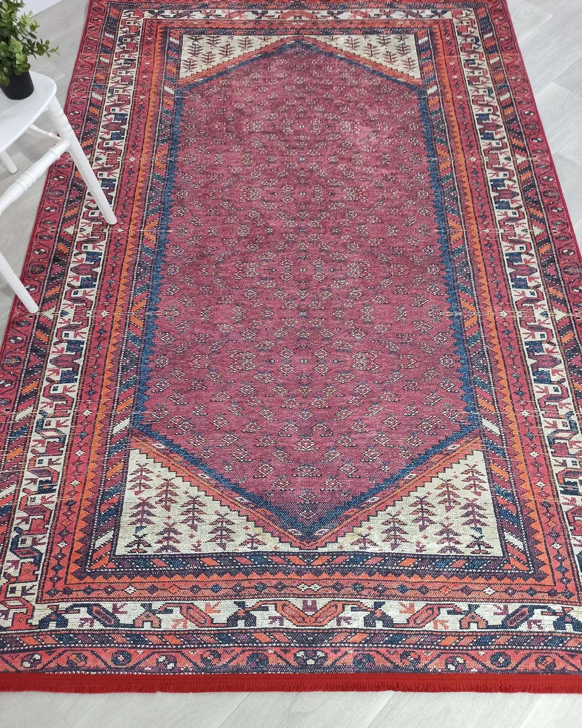 Mayda Turkish Faded Red Rug