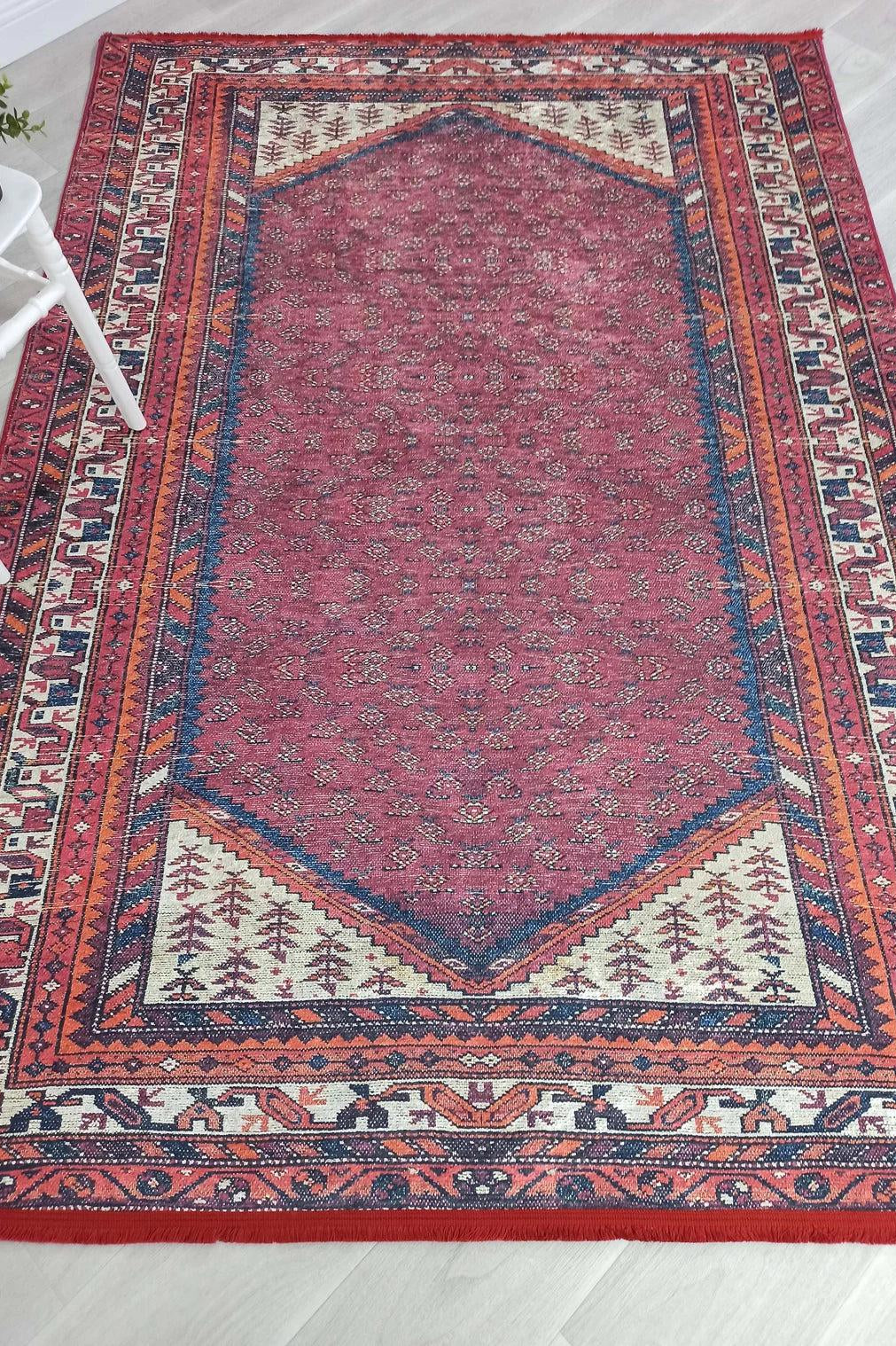 Mayda Turkish Faded Red Rug