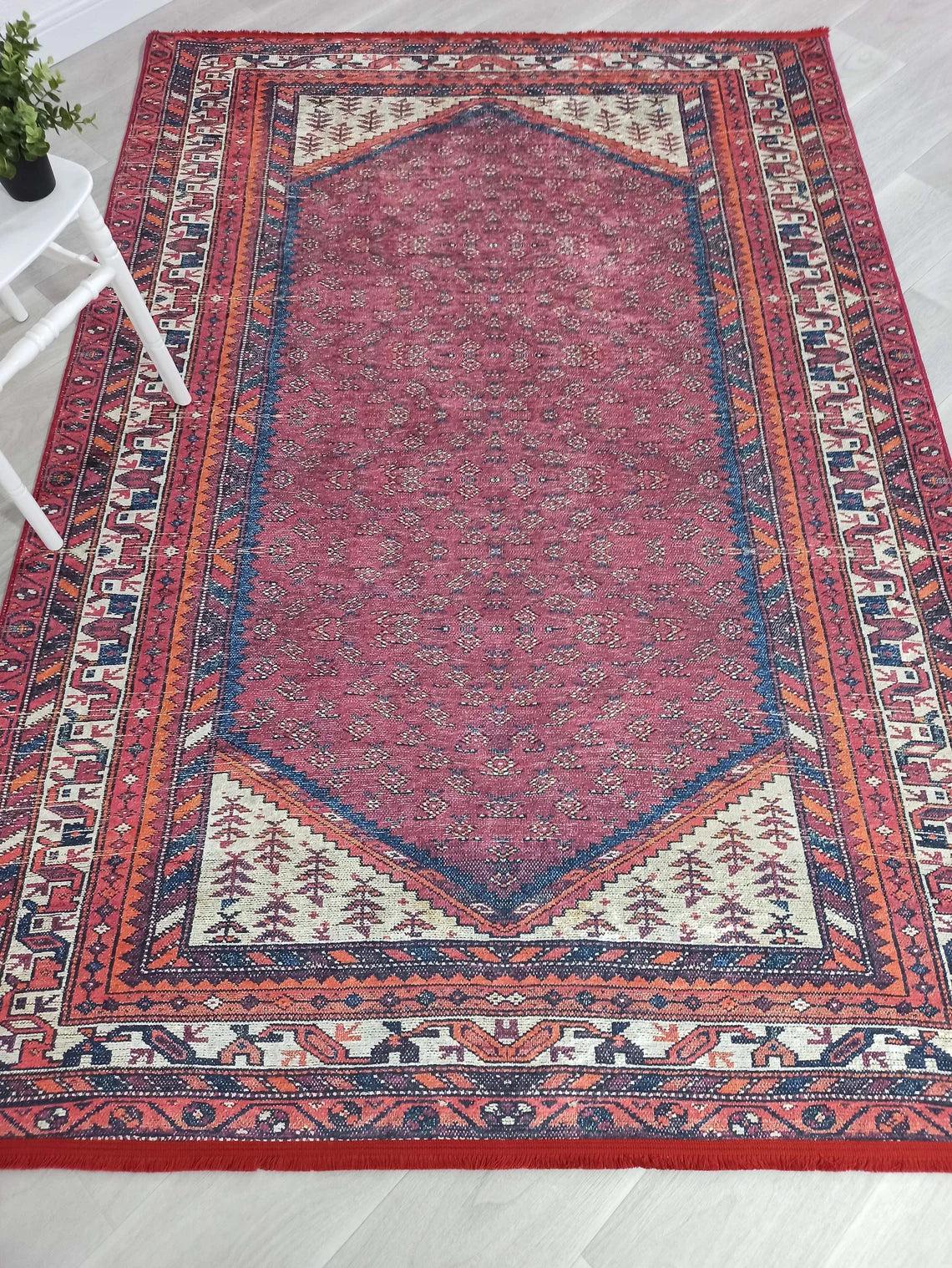 Mayda Turkish Faded Red Rug