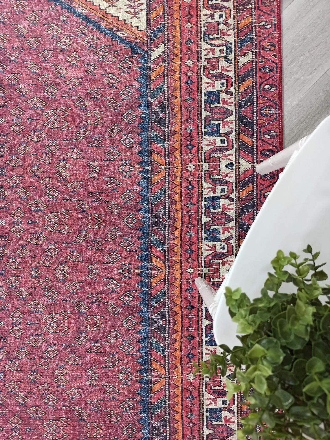 Mayda Turkish Faded Red Rug