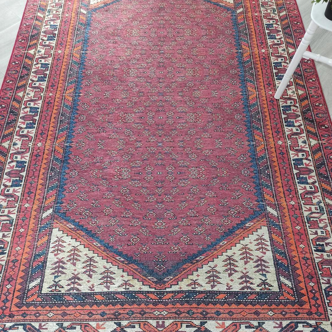 Mayda Turkish Faded Red Rug