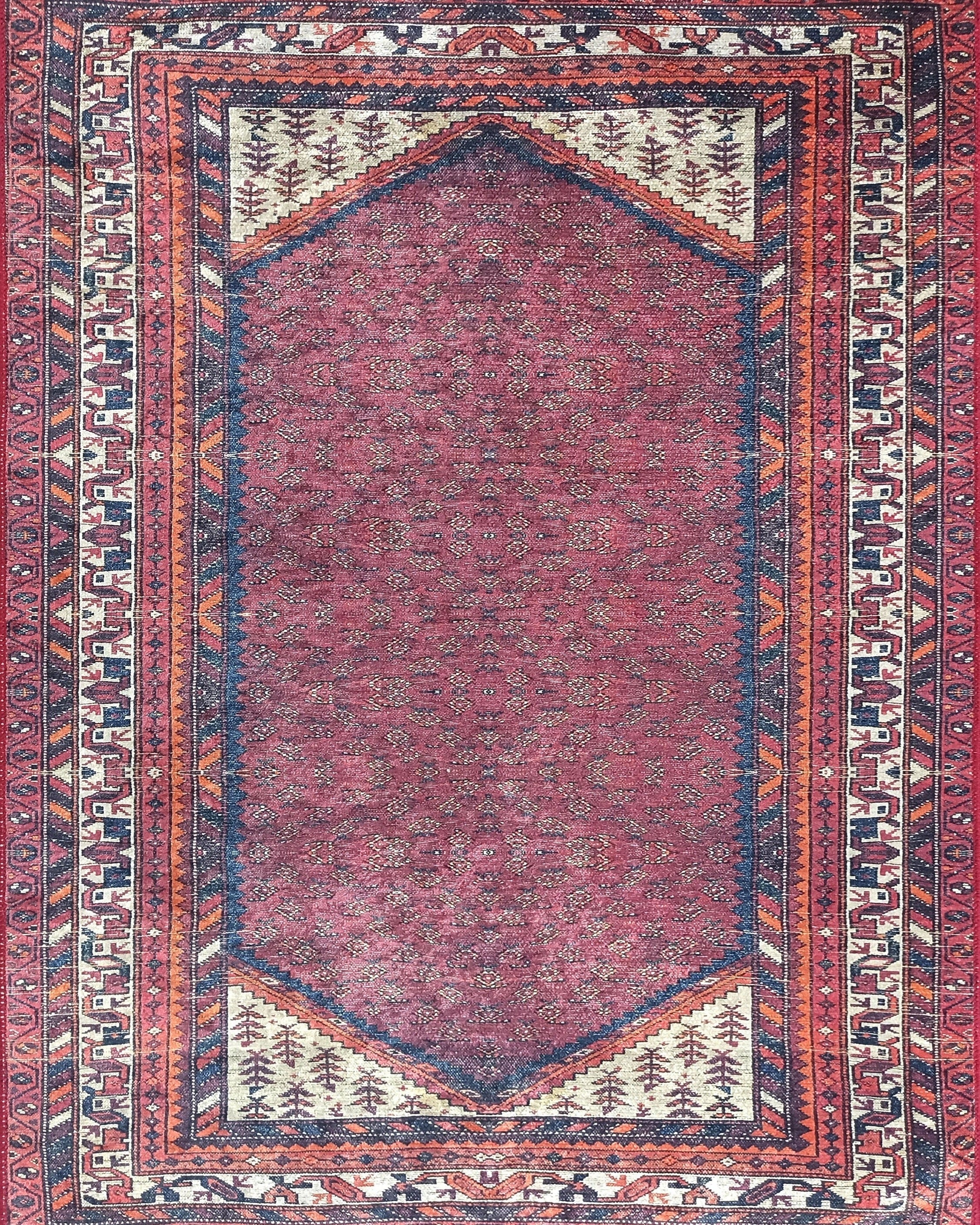 Mayda Turkish Faded Red Rug