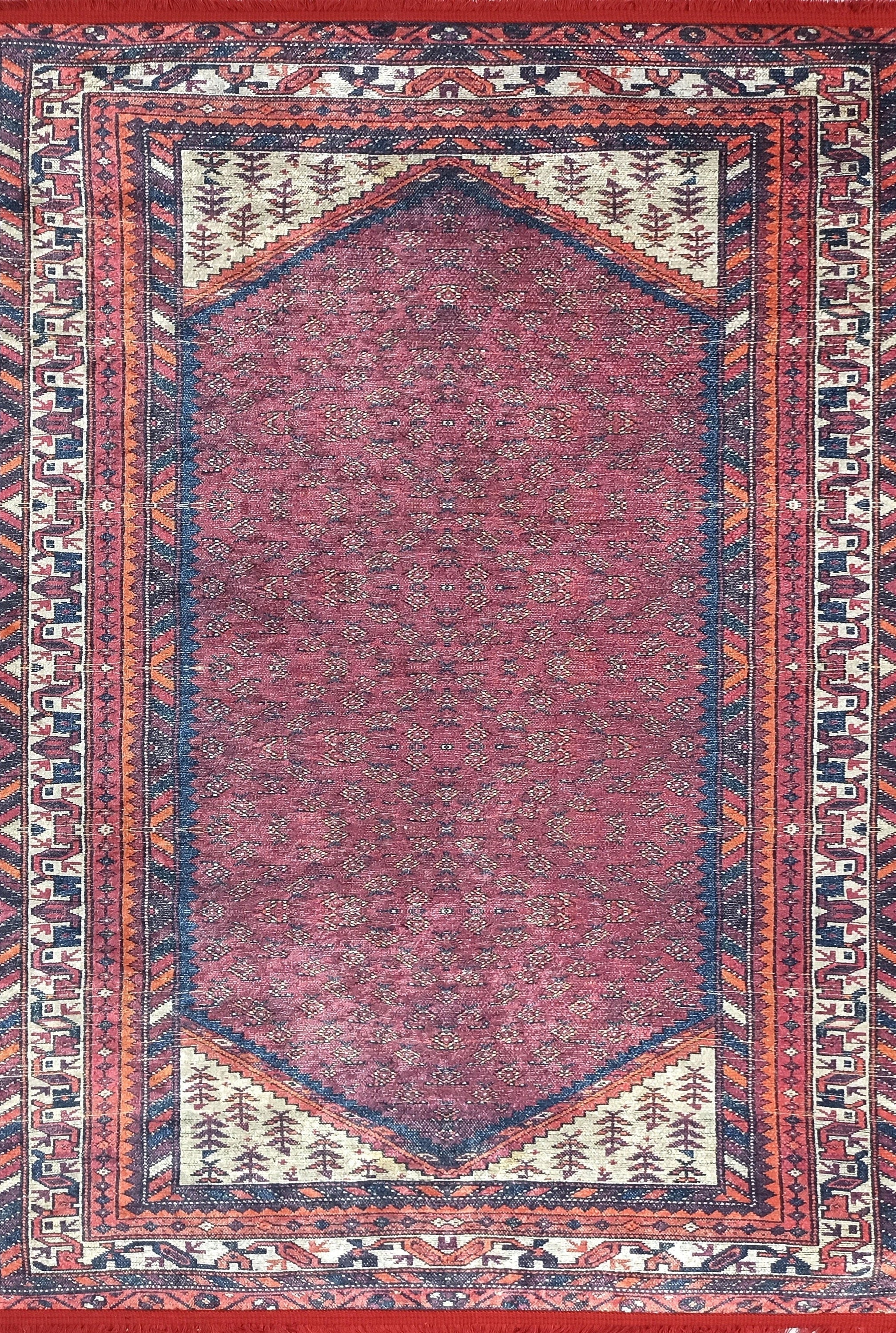 Mayda Turkish Faded Red Rug