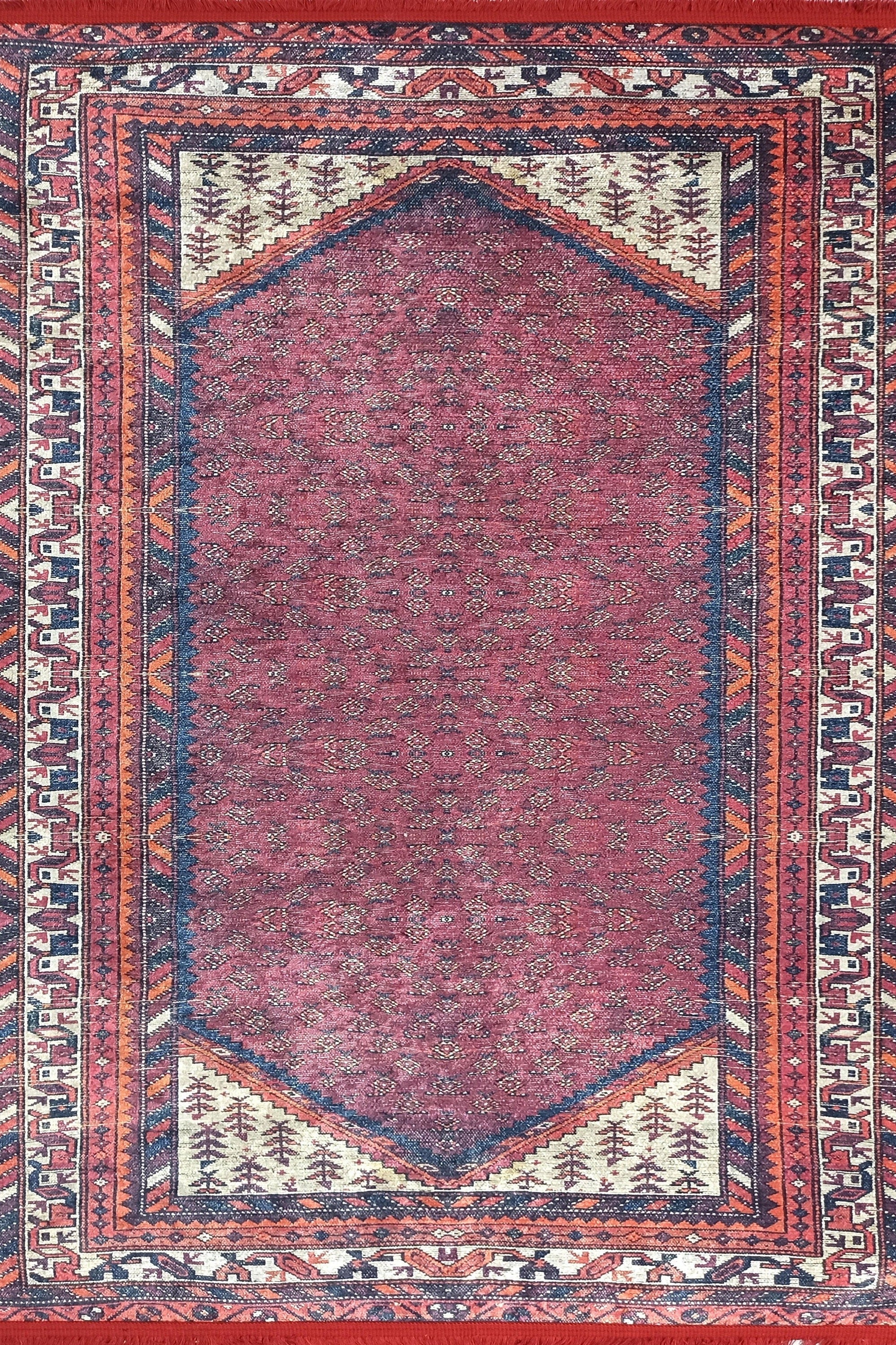 Mayda Turkish Faded Red Rug