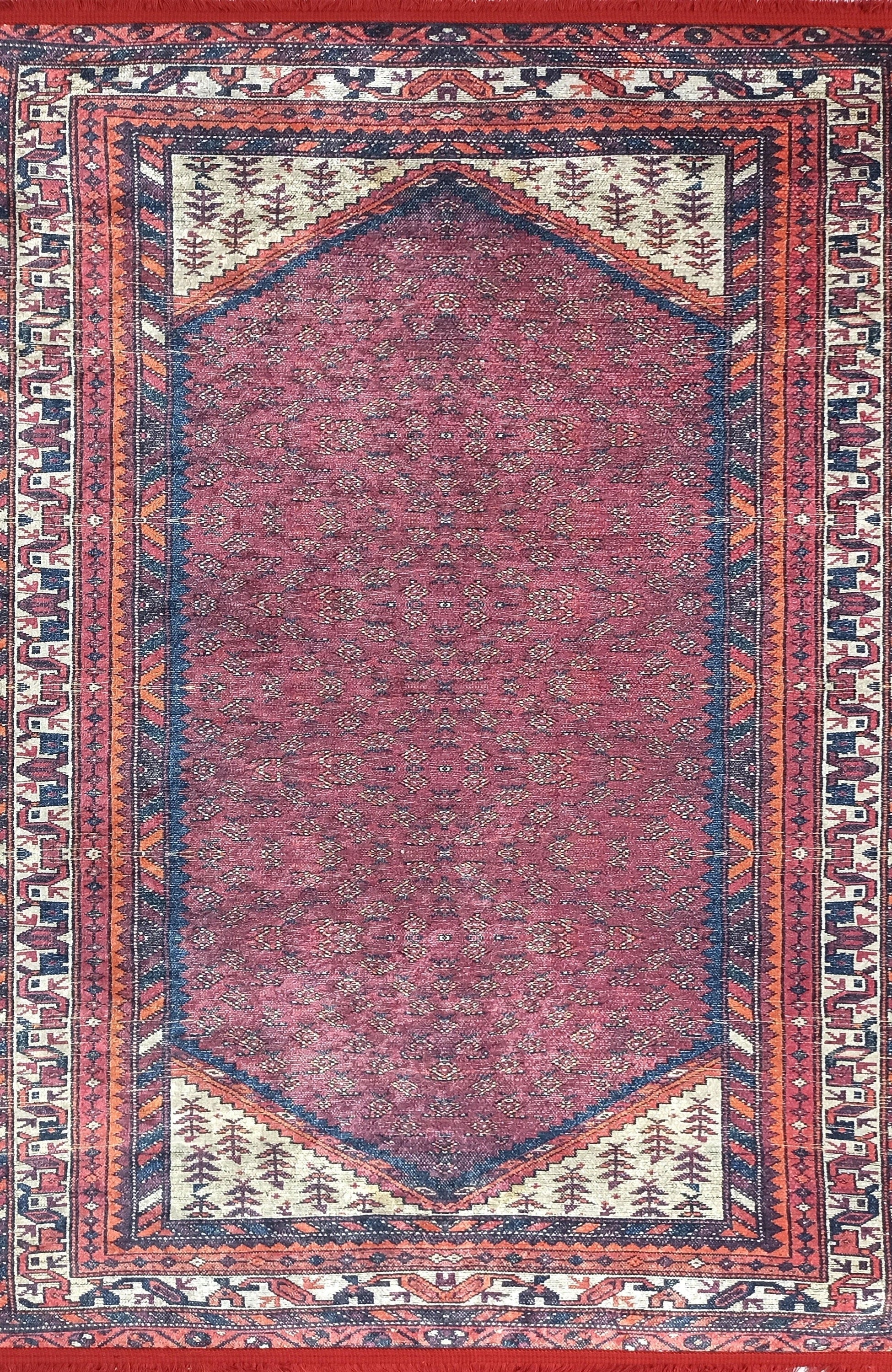 Mayda Turkish Faded Red Rug