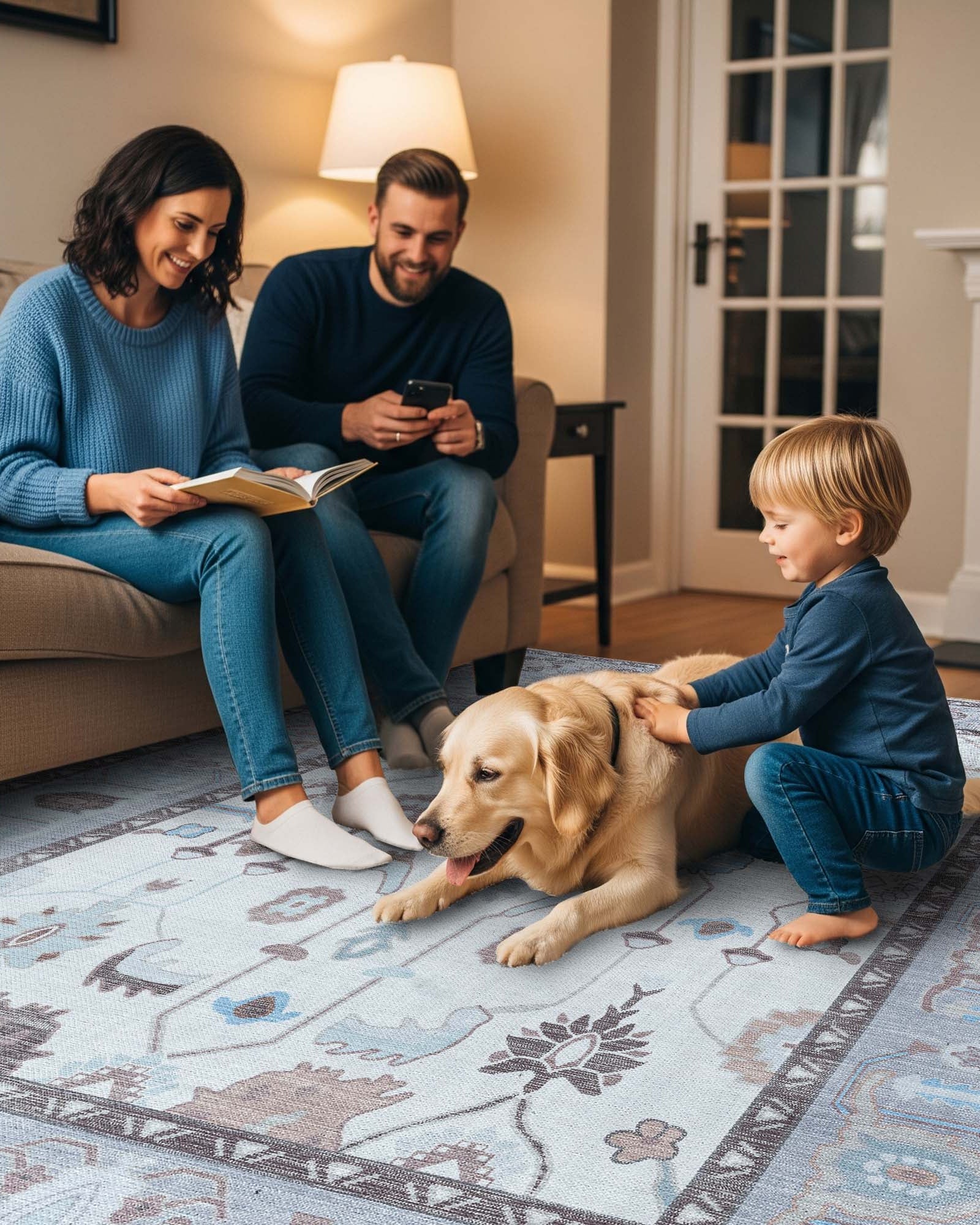 Midha White Gray Brown Modern Oushak Rug