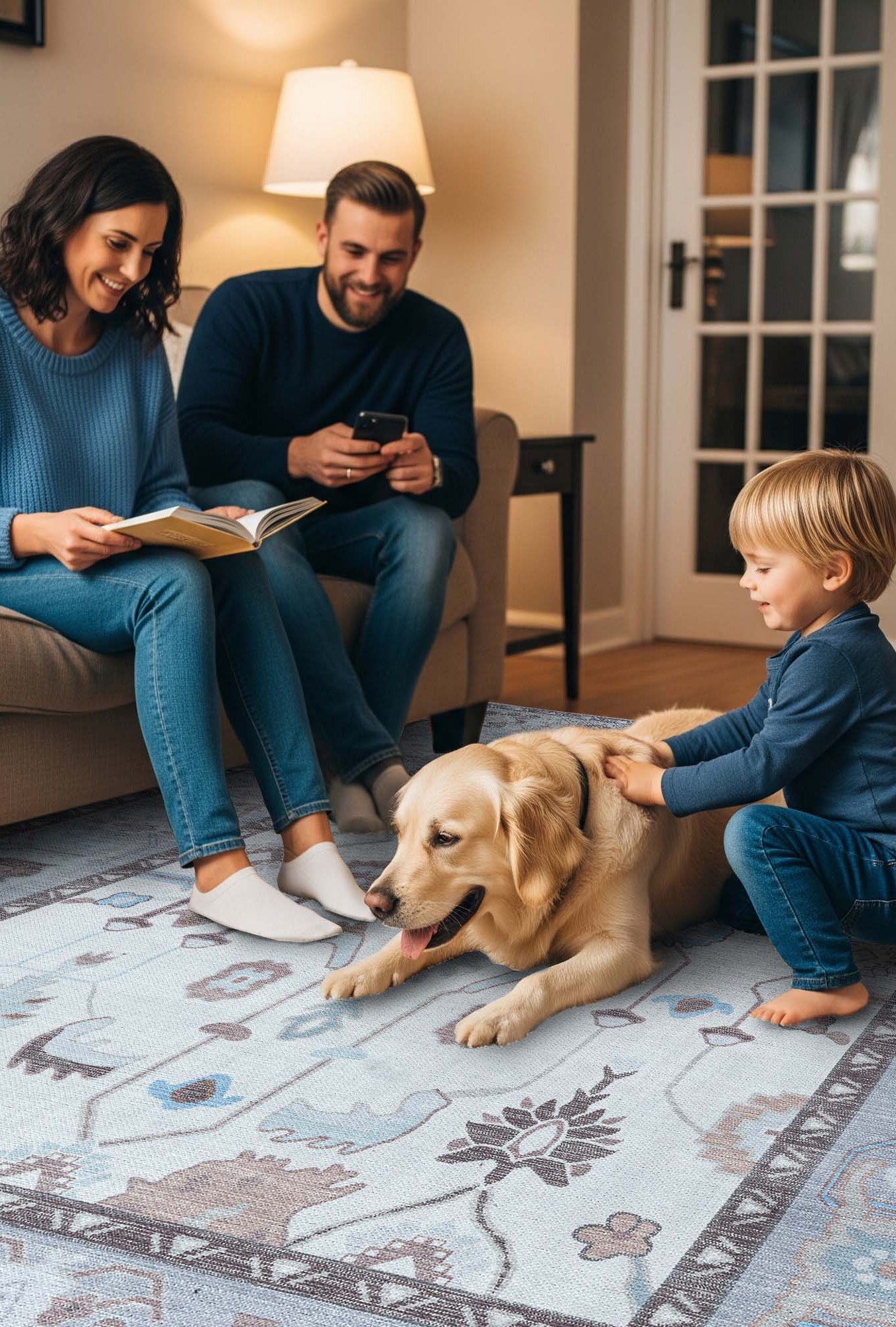 Midha White Gray Brown Modern Oushak Rug