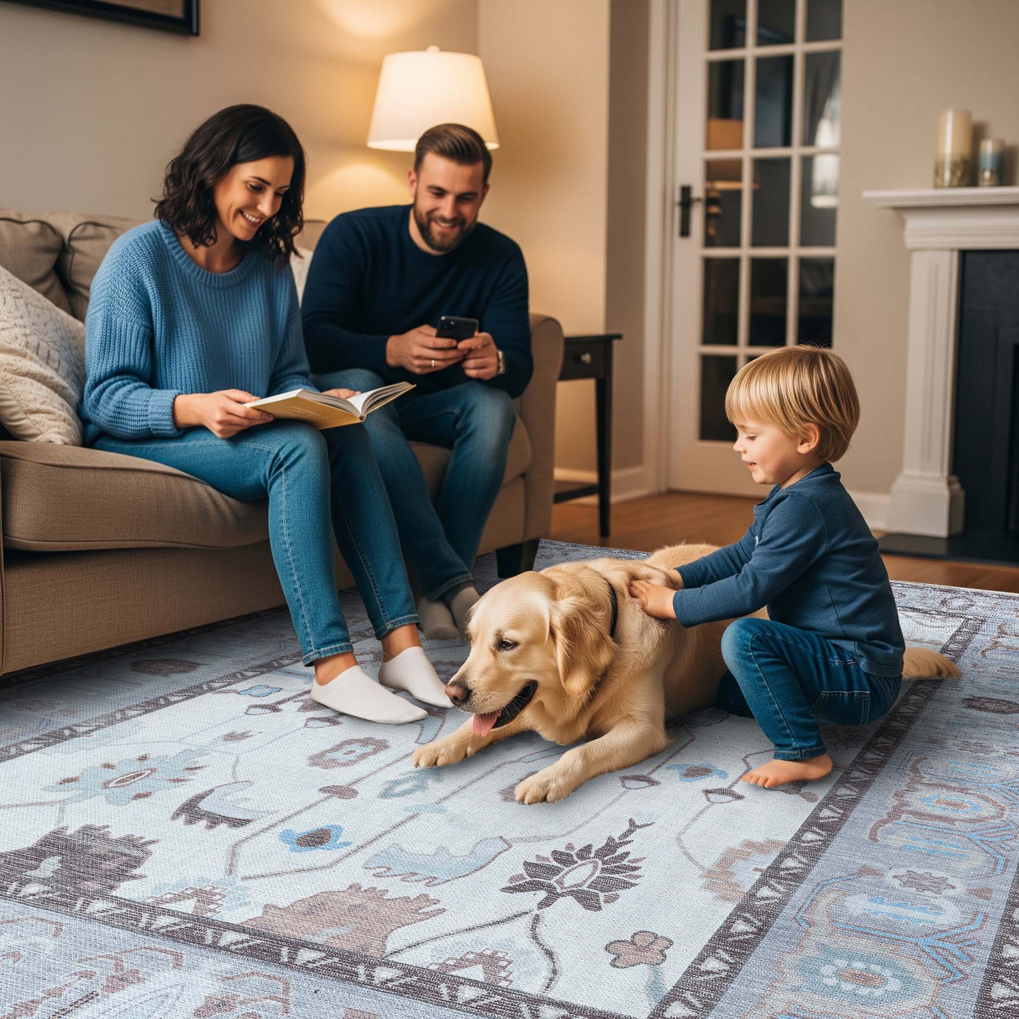 Midha White Gray Brown Modern Oushak Rug