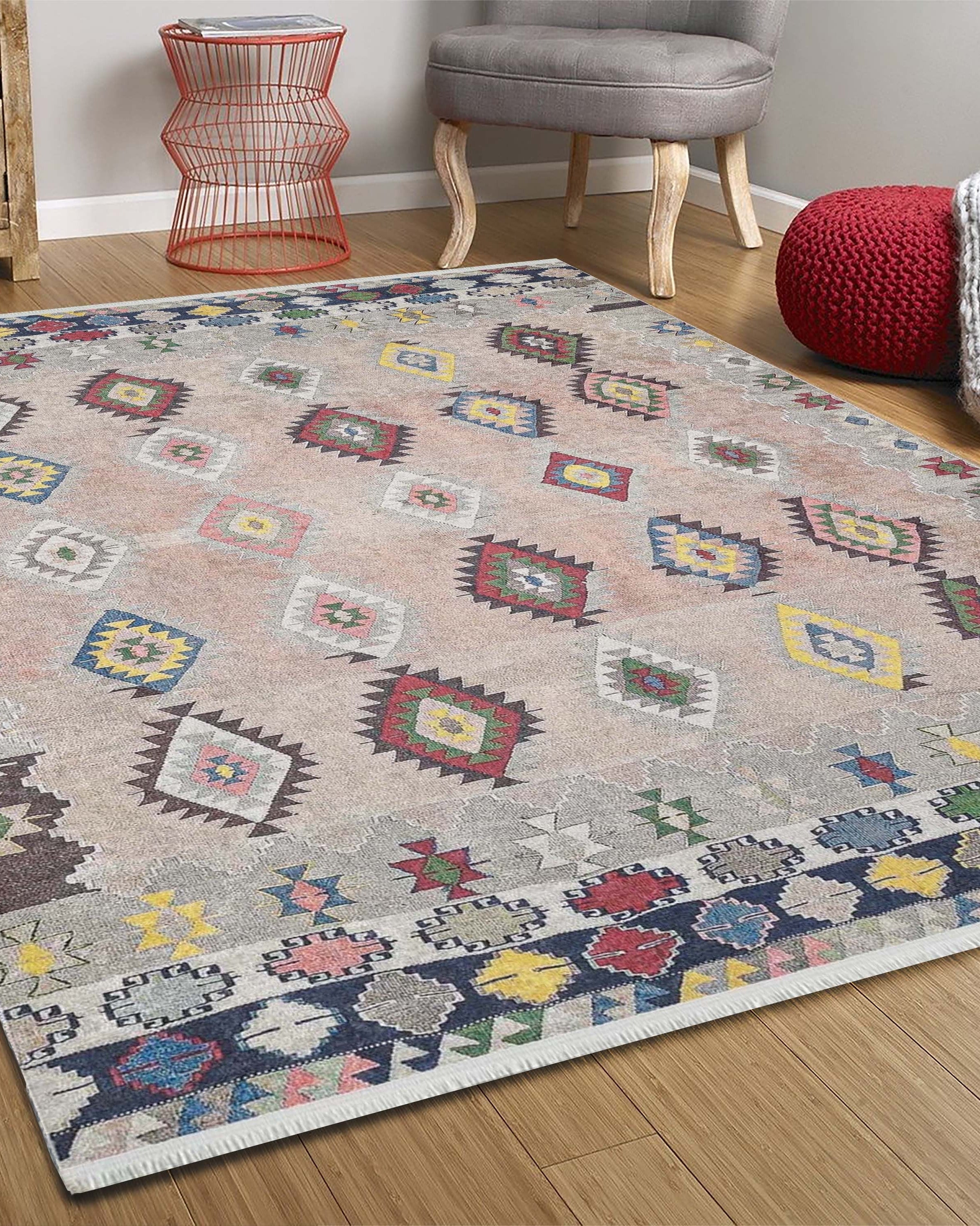 Mila Turkish Kilim Pinkish Beige Rug