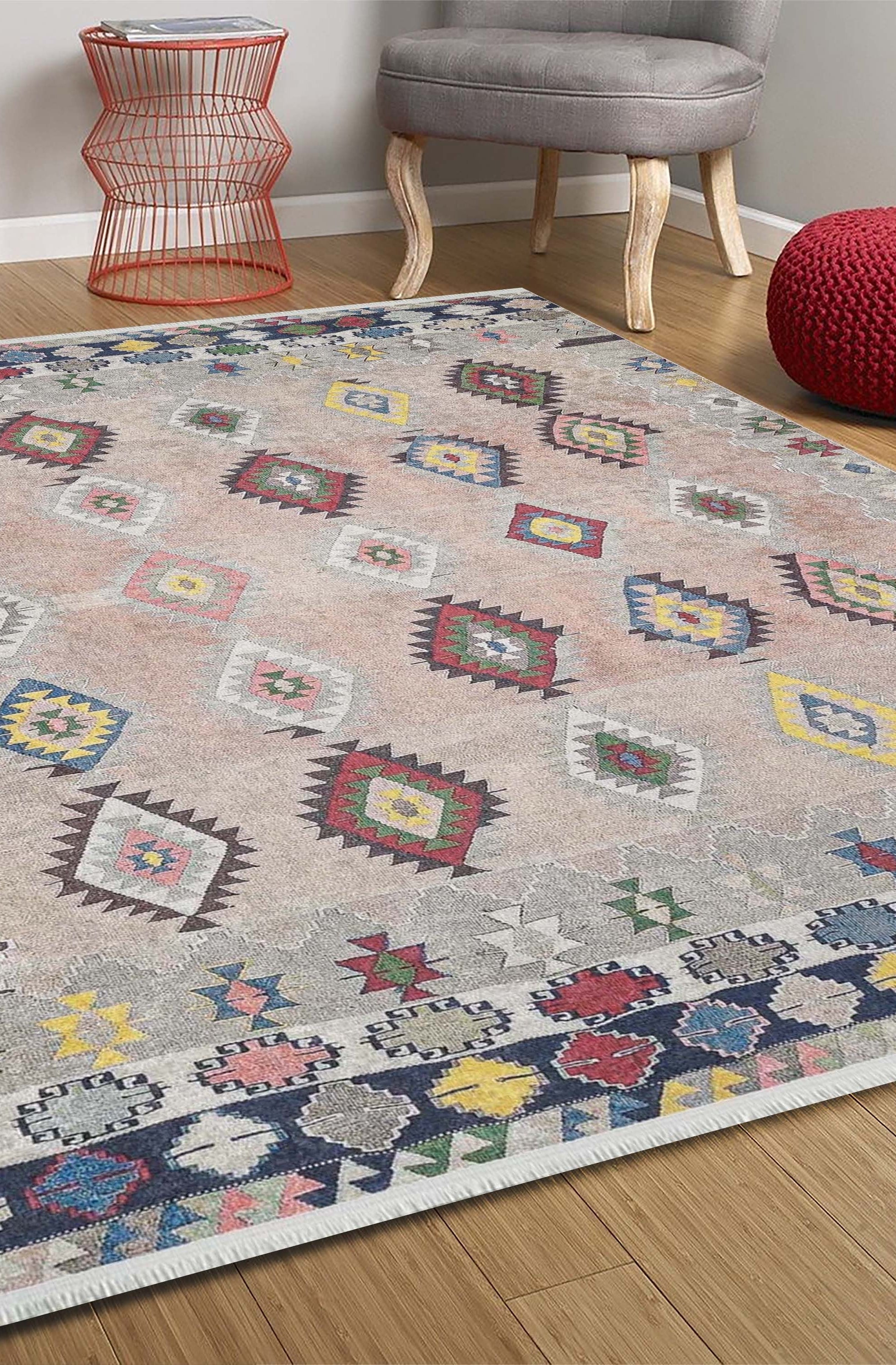 Mila Turkish Kilim Pinkish Beige Rug