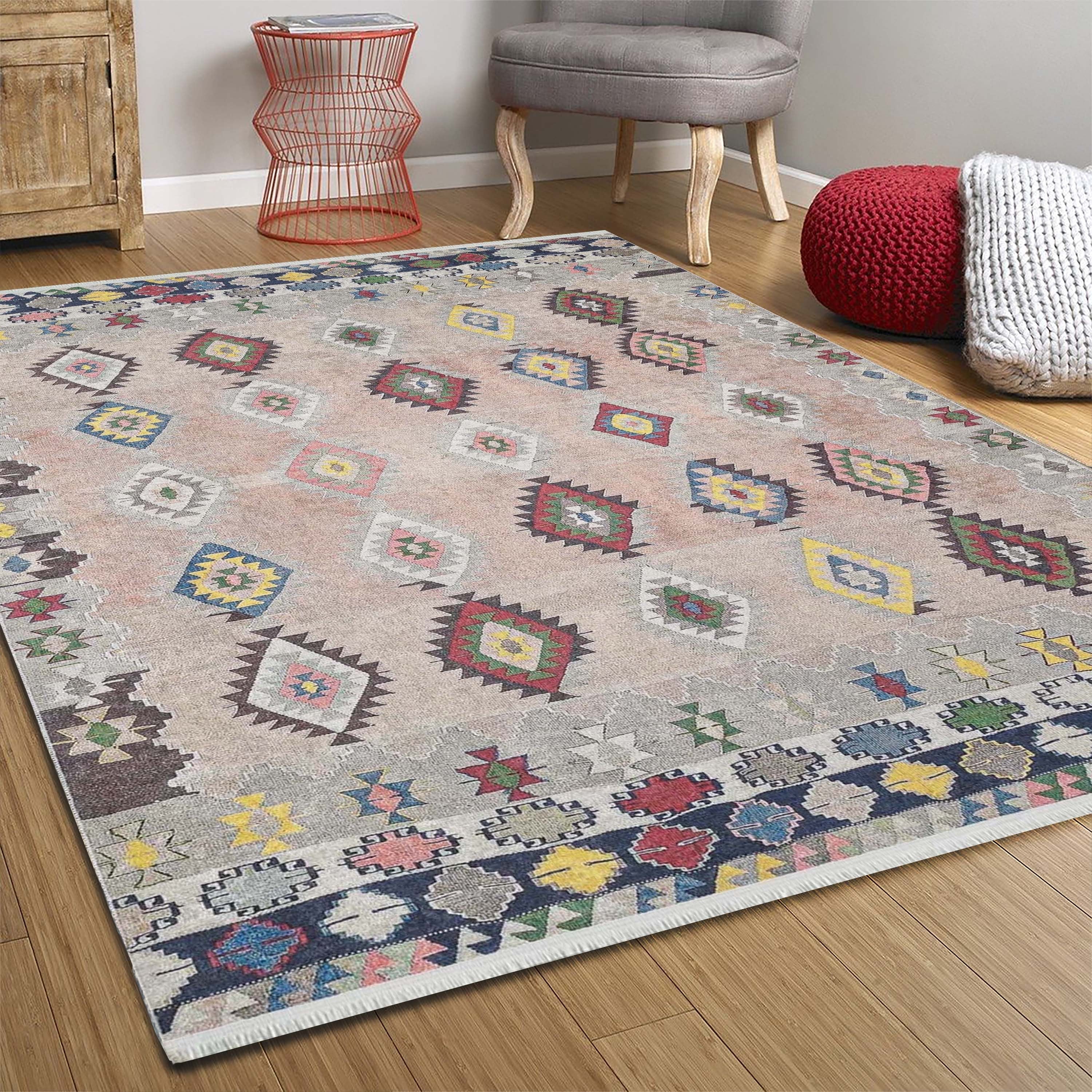 Mila Turkish Kilim Pinkish Beige Rug