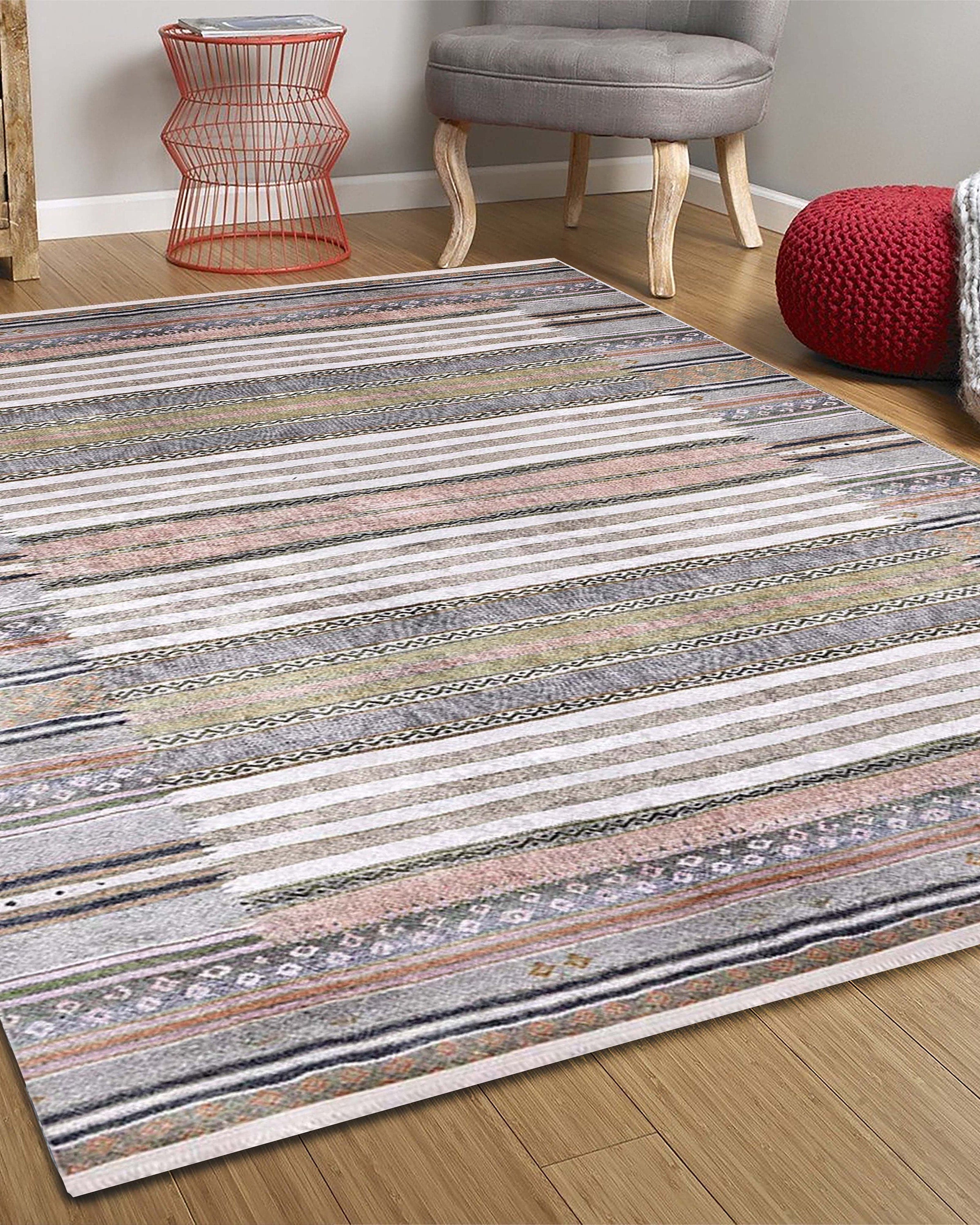 Mima Turkish Kilim Colorful stripped Rug
