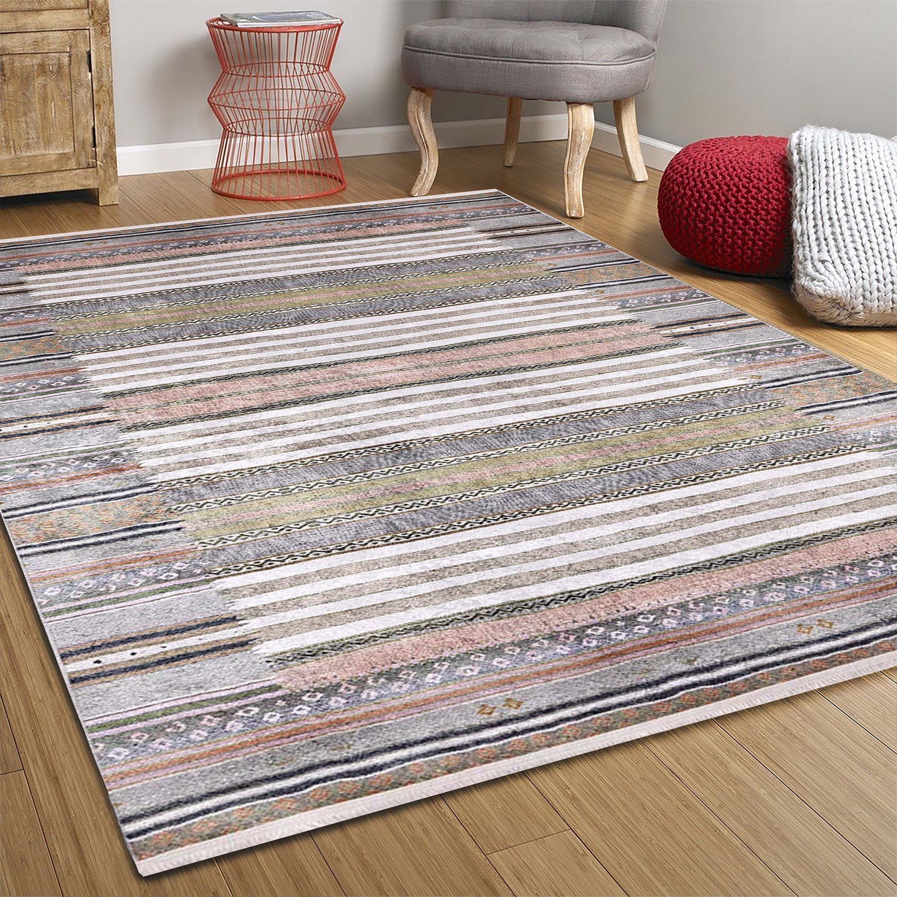 Mima Turkish Kilim Colorful stripped Rug