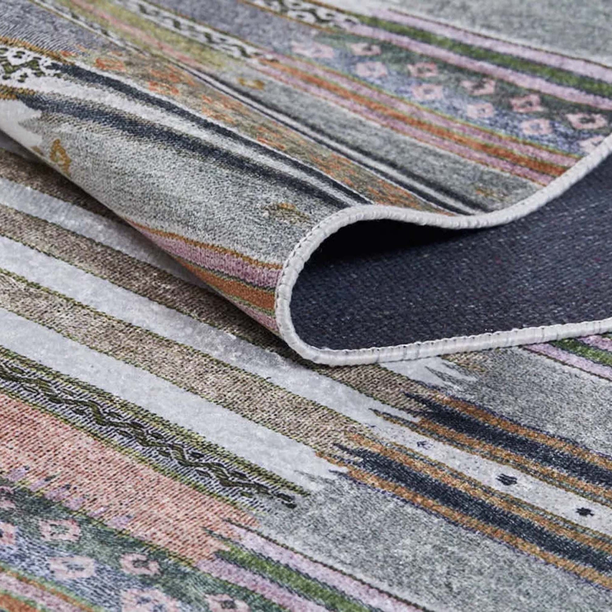 Mima Turkish Kilim Colorful stripped Rug