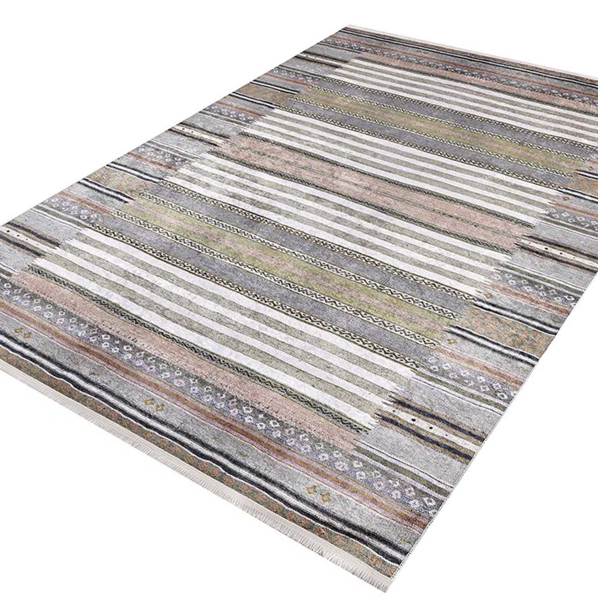 Mima Turkish Kilim Colorful stripped Rug