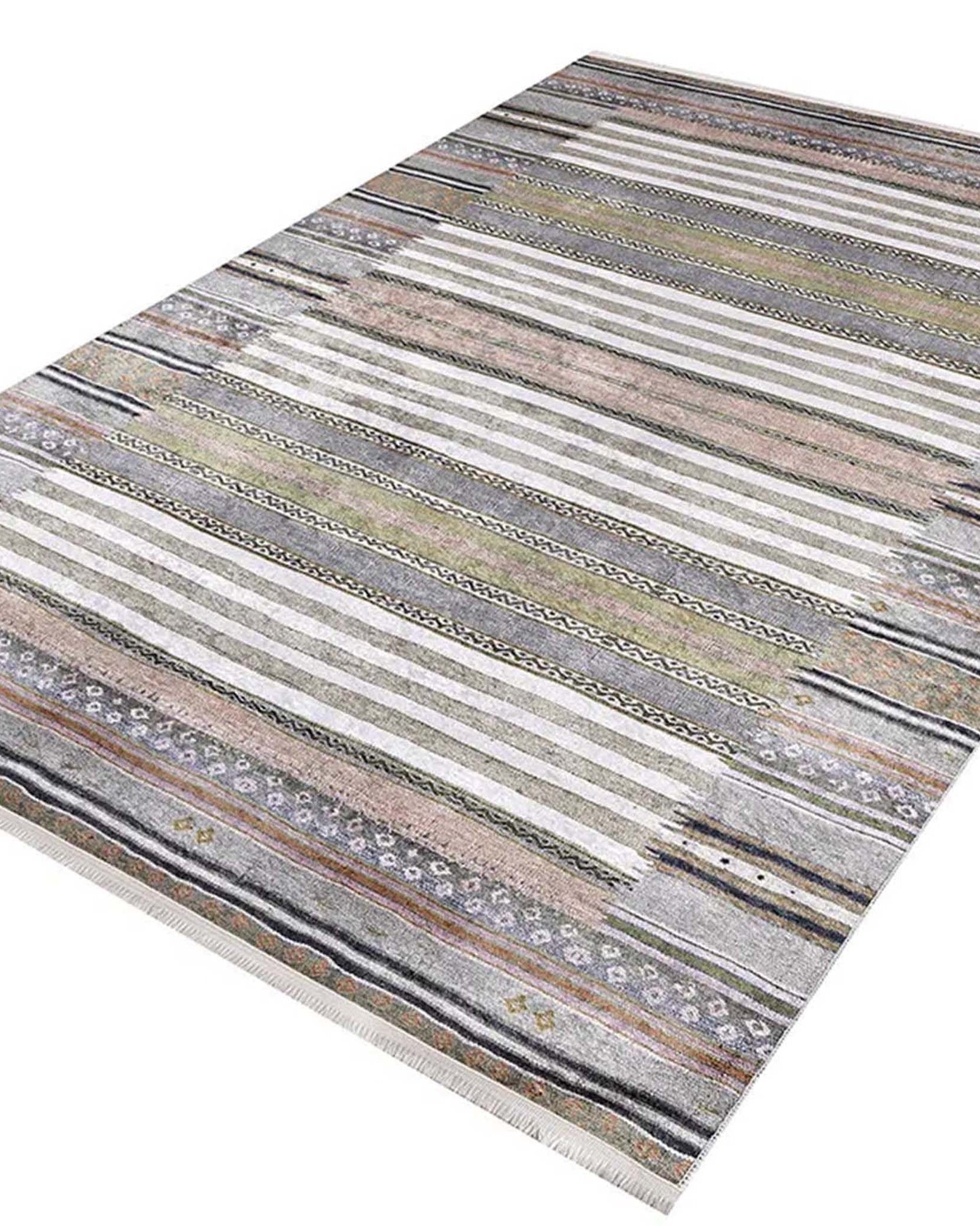 Mima Turkish Kilim Colorful stripped Rug