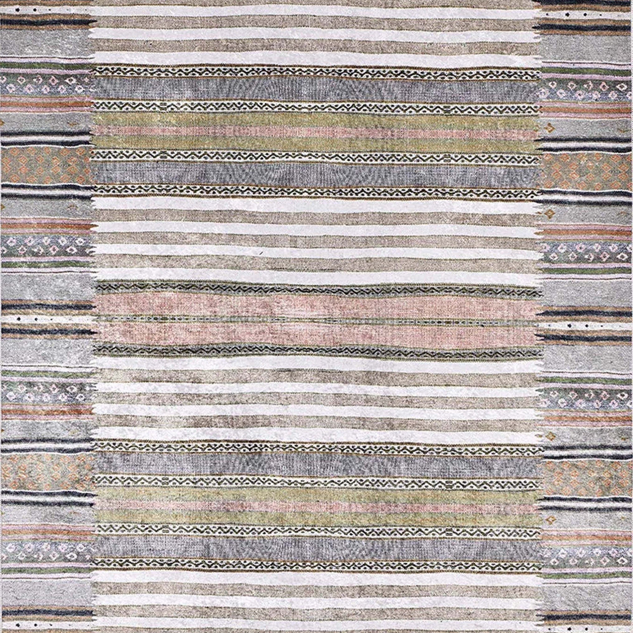 Mima Turkish Kilim Colorful stripped Rug