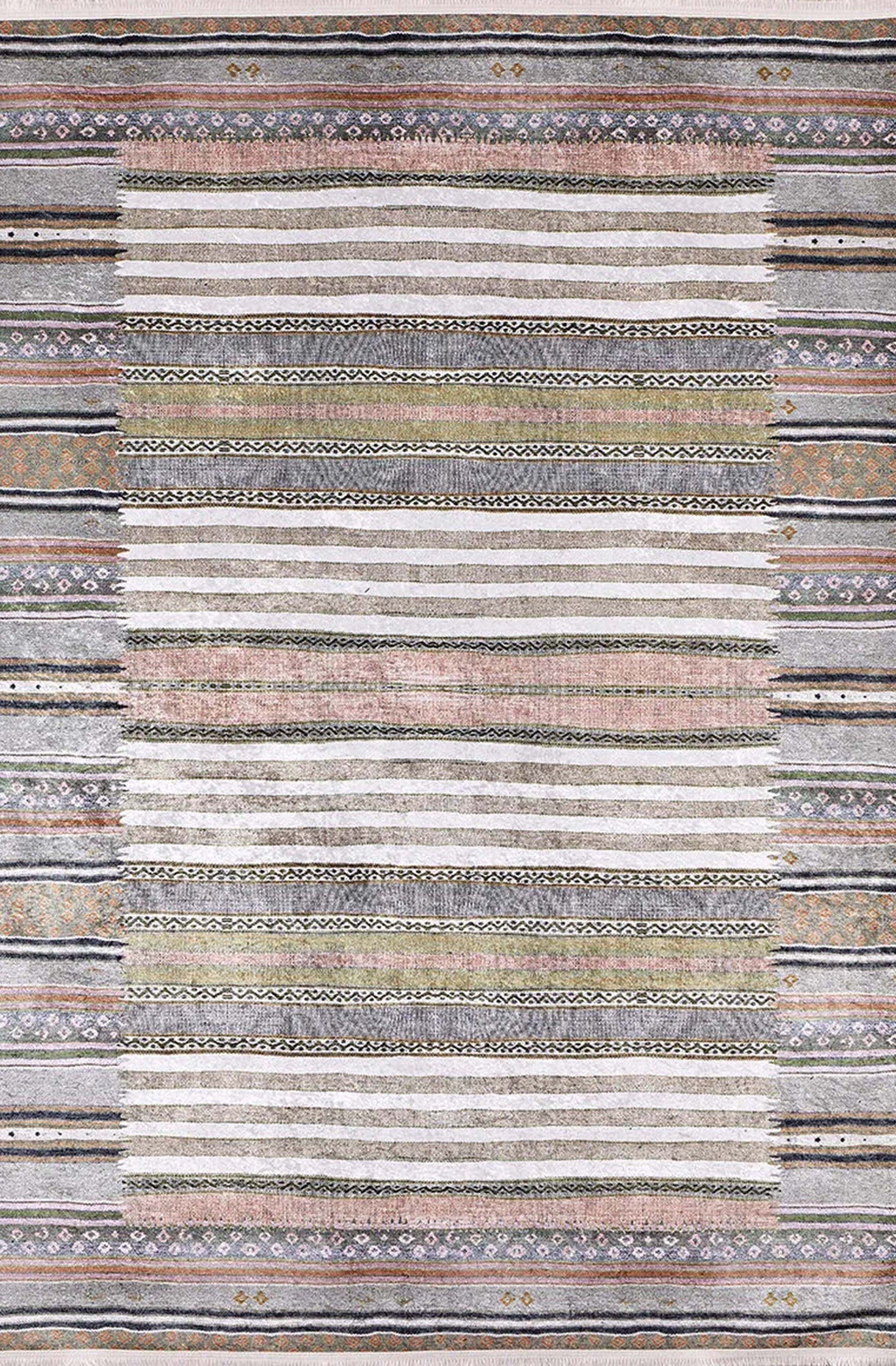 Mima Turkish Kilim Colorful stripped Rug
