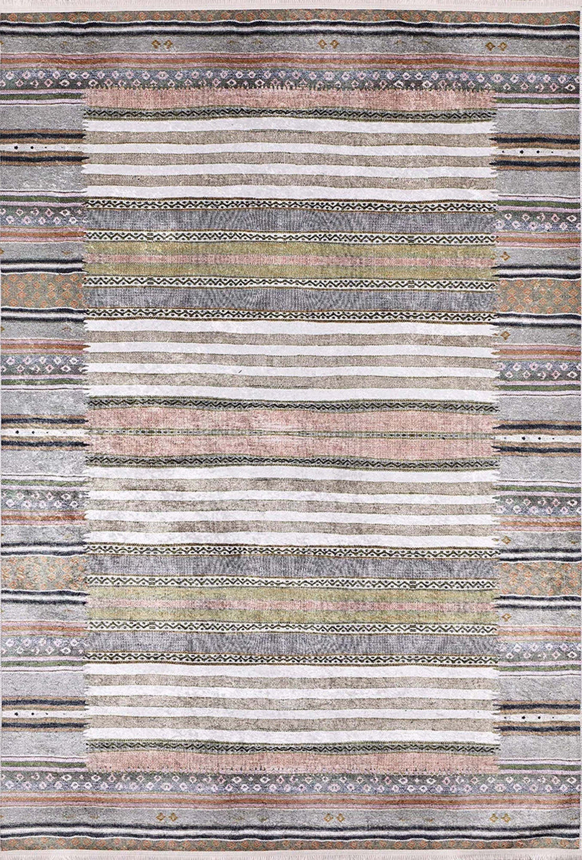 Mima Turkish Kilim Colorful stripped Rug