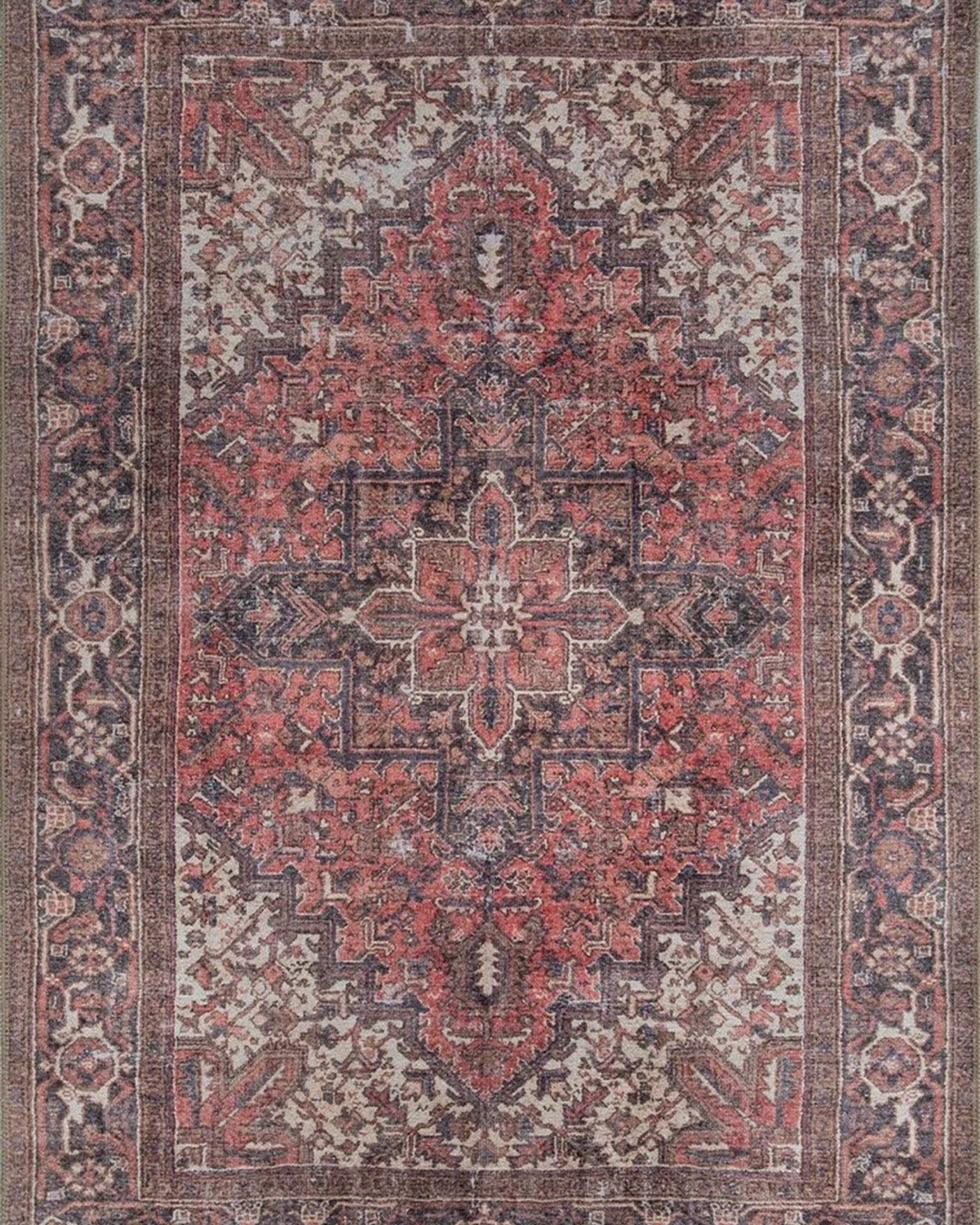 Mina Rug Persian Oriental Vintage Red Rug