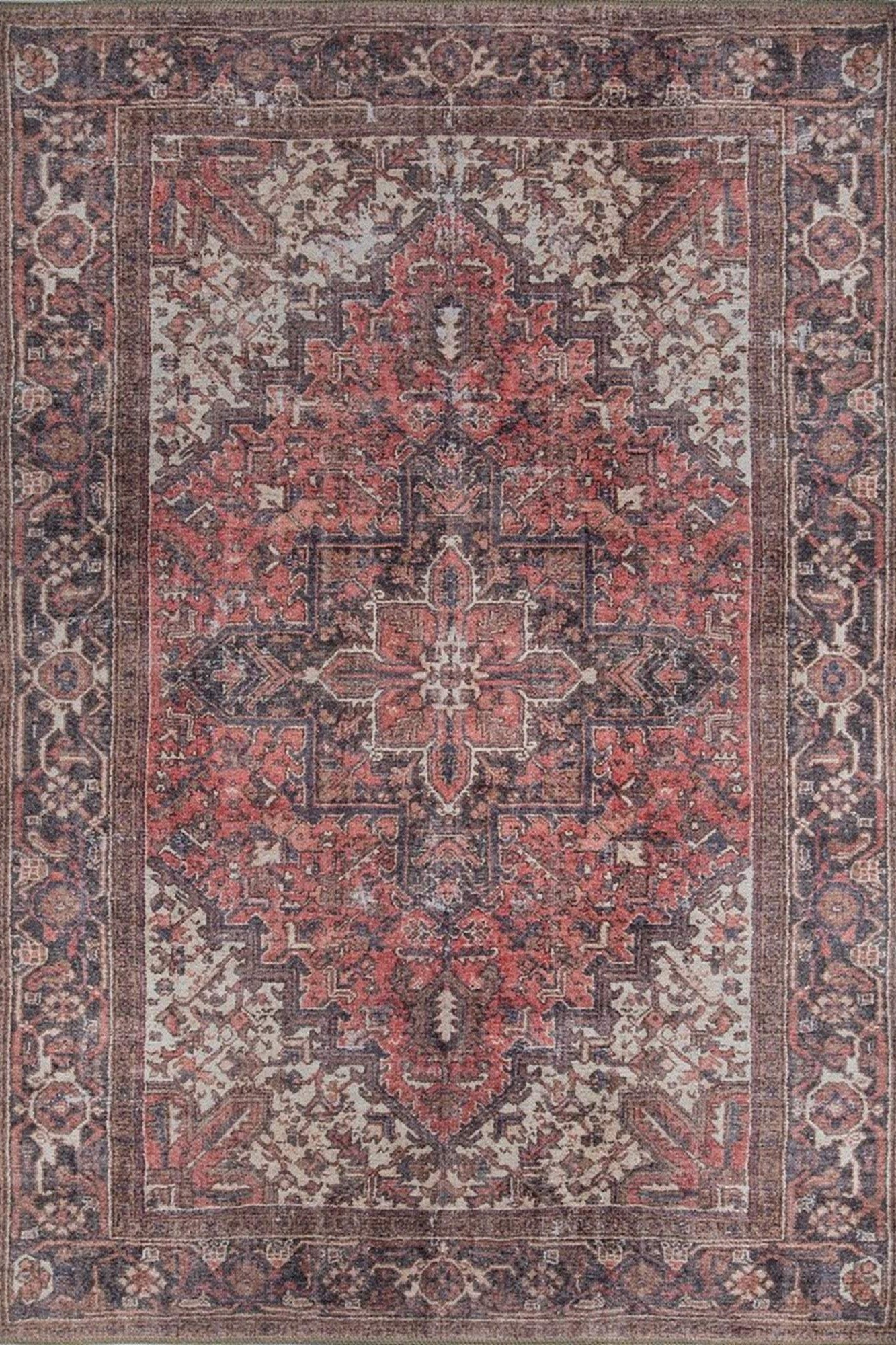Mina Rug Persian Oriental Vintage Red Rug