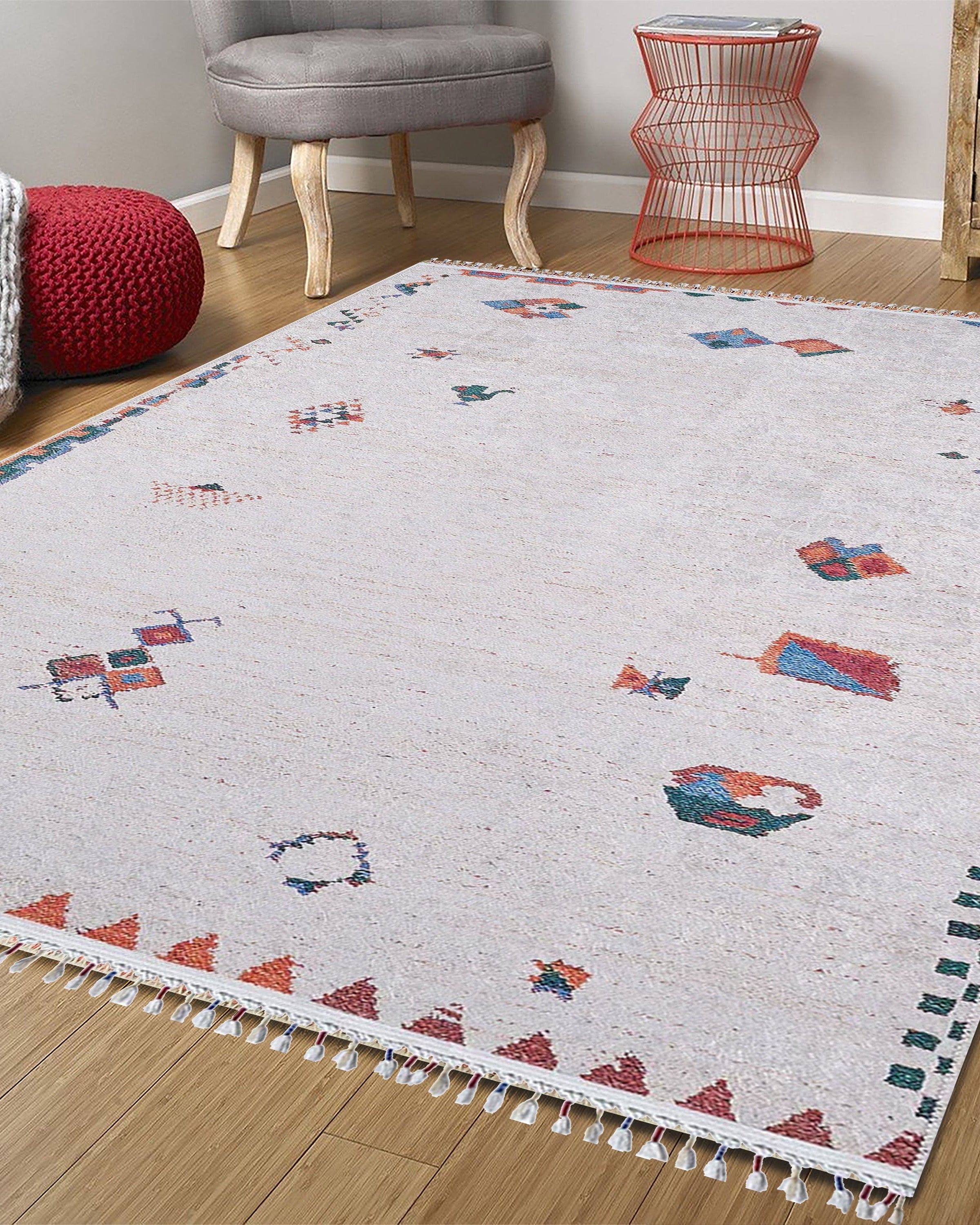 Miona Turkish Kilim White Ivory Rug