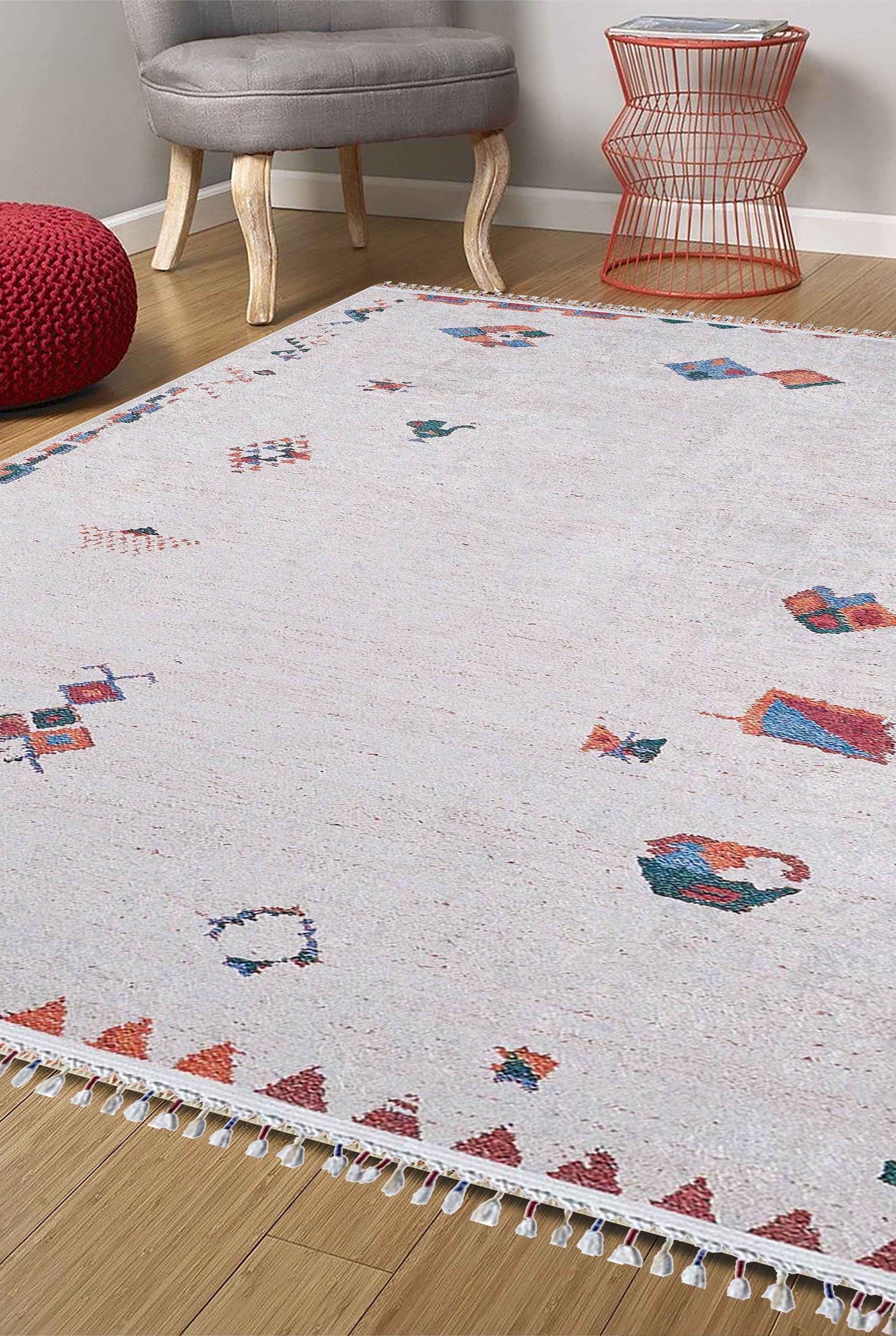 Miona Turkish Kilim White Ivory Rug