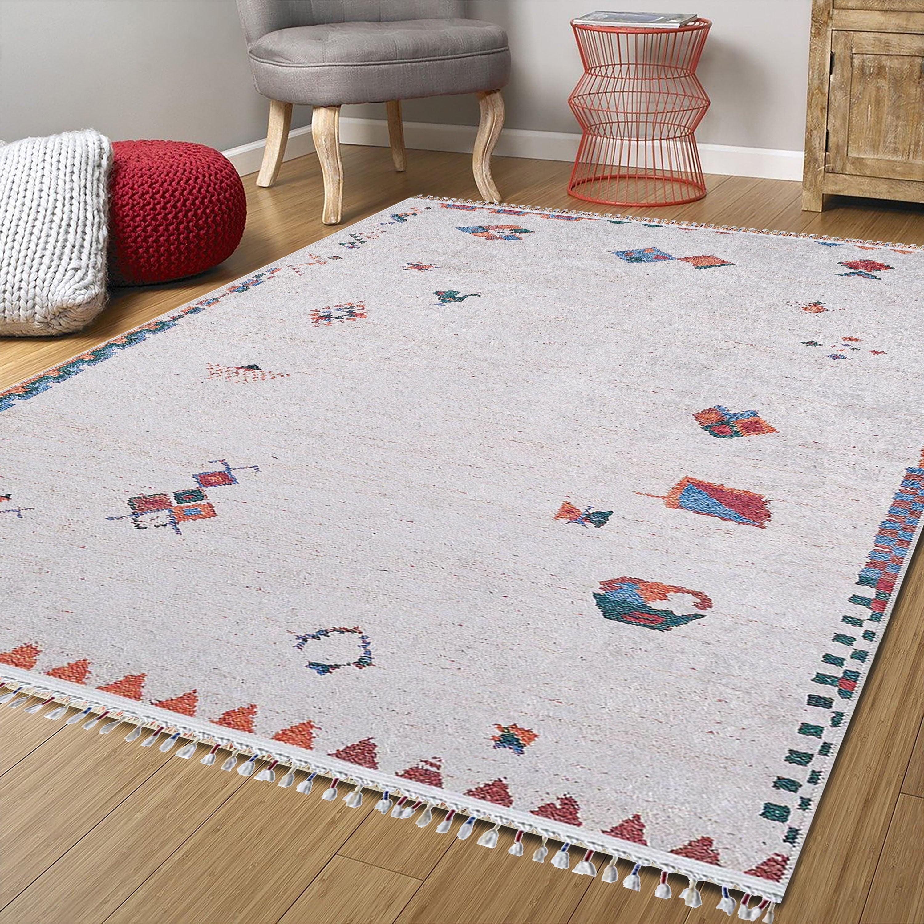 Miona Turkish Kilim White Ivory Rug