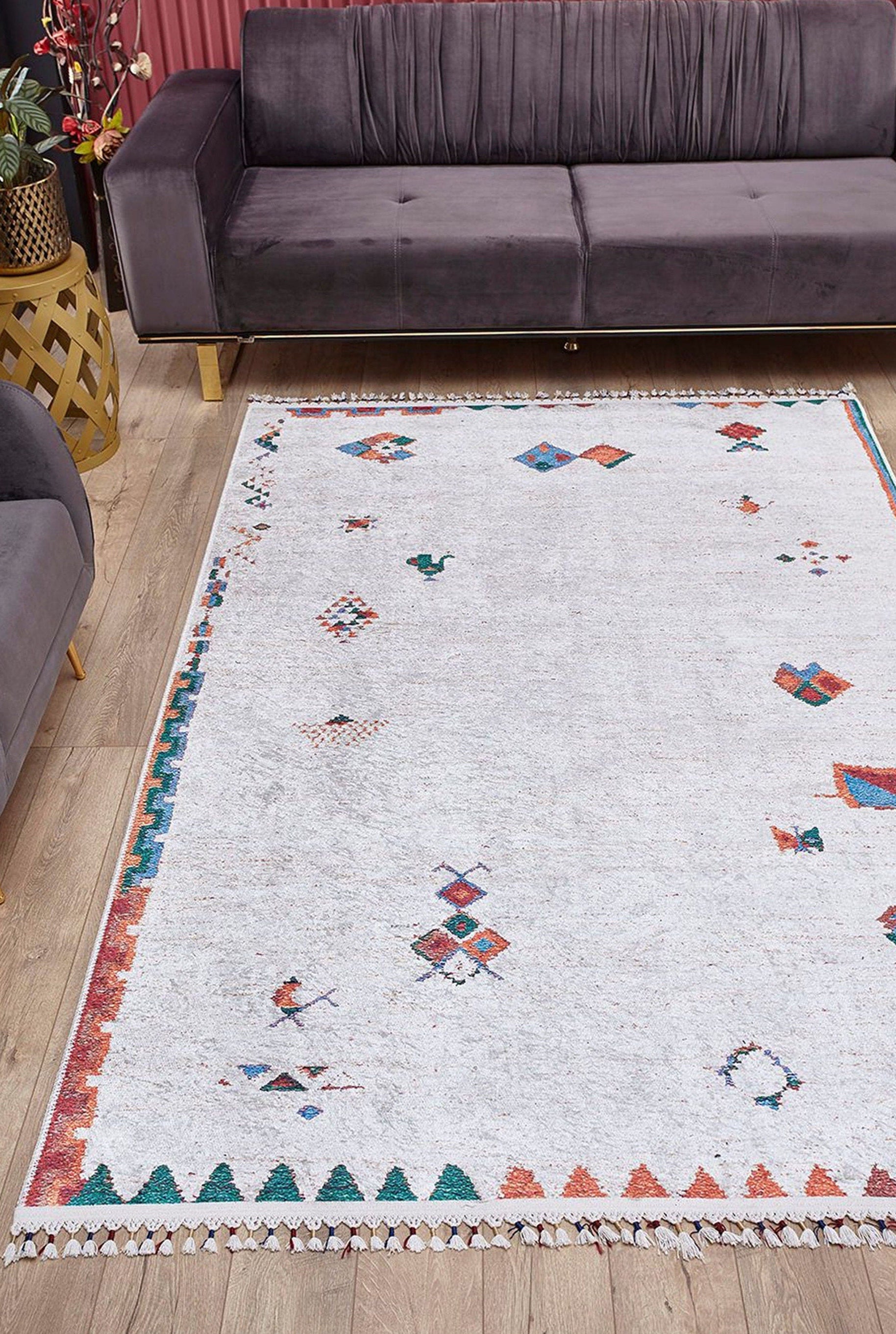Miona Turkish Kilim White Ivory Rug