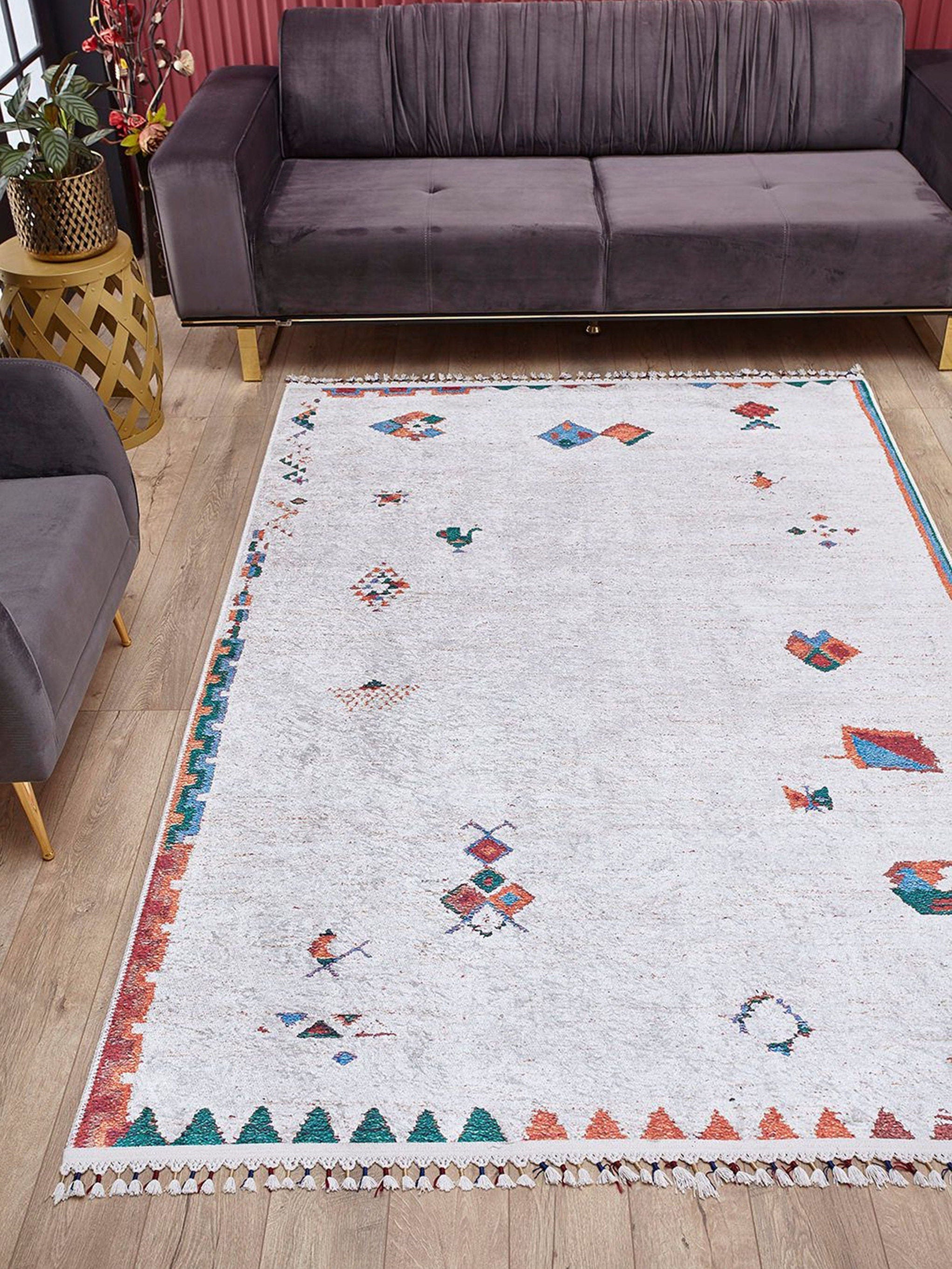Miona Turkish Kilim White Ivory Rug