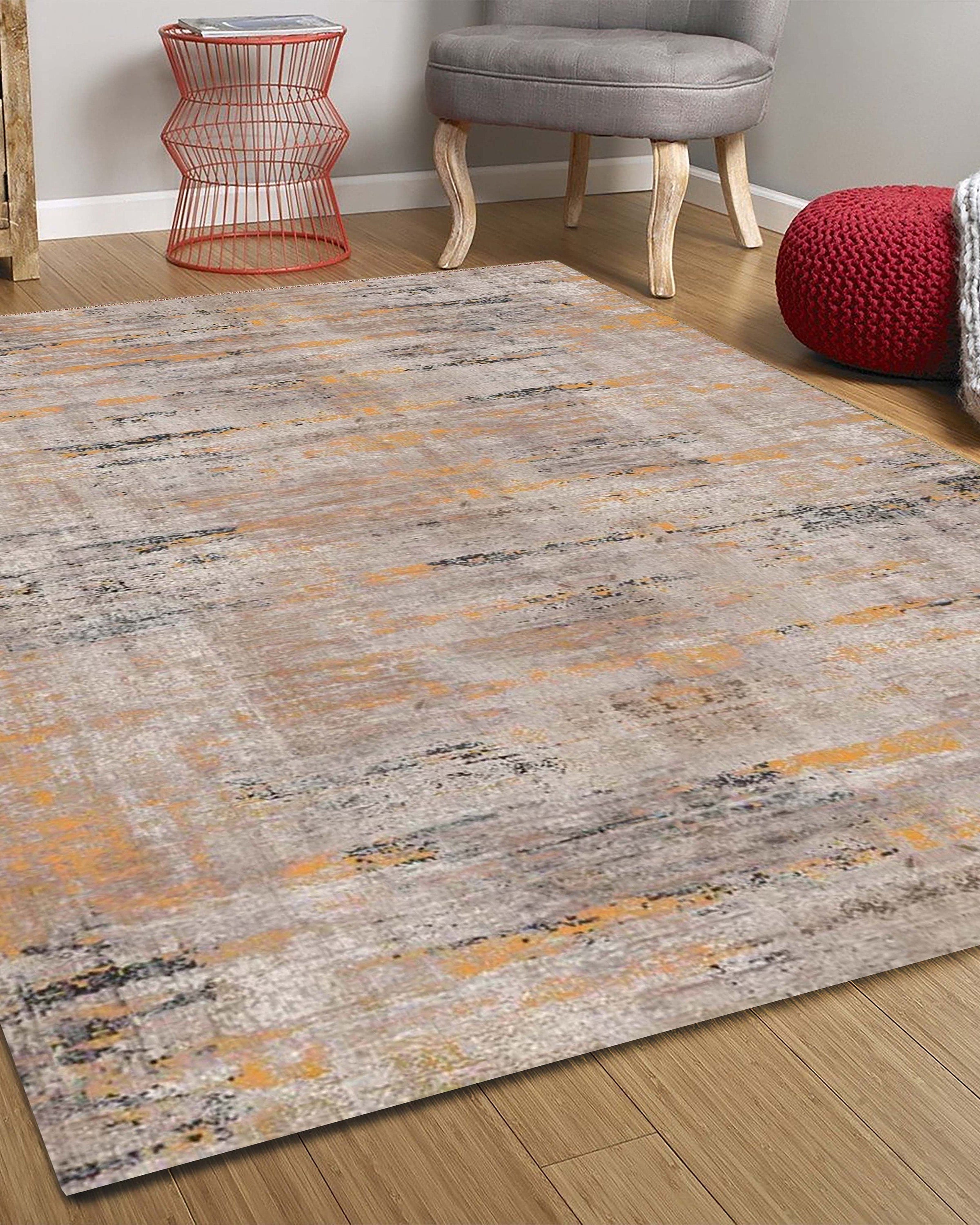Mira Abstract Orange Beige Modern Rug