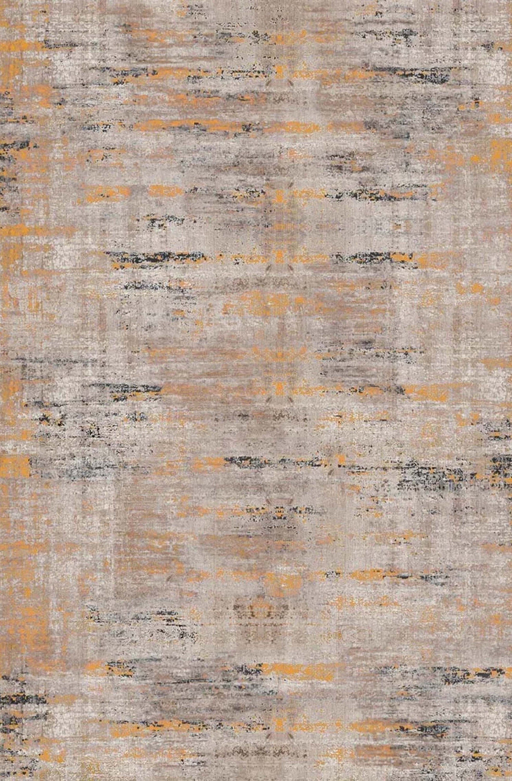 Mira Abstract Orange Beige Modern Rug