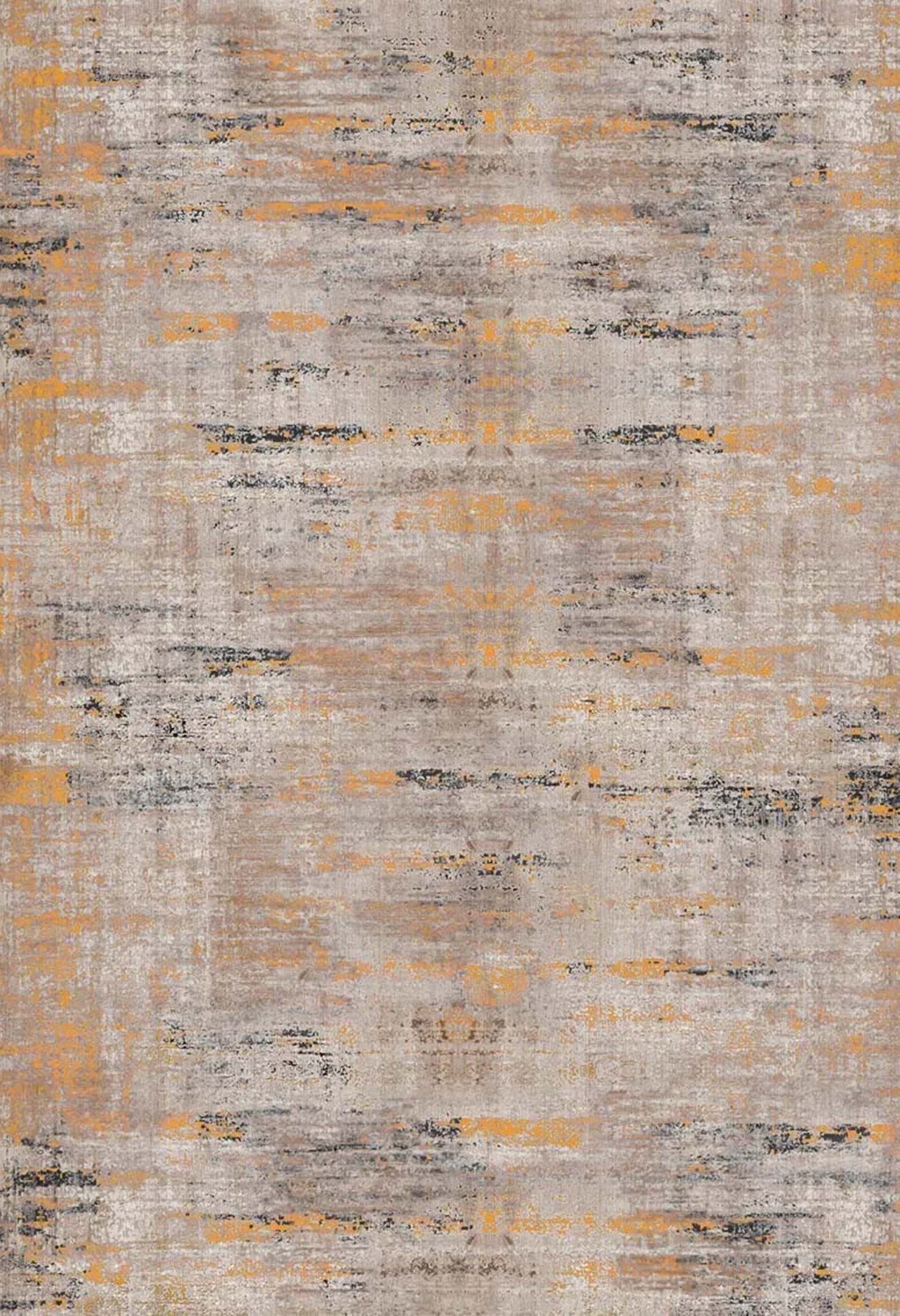 Mira Abstract Orange Beige Modern Rug