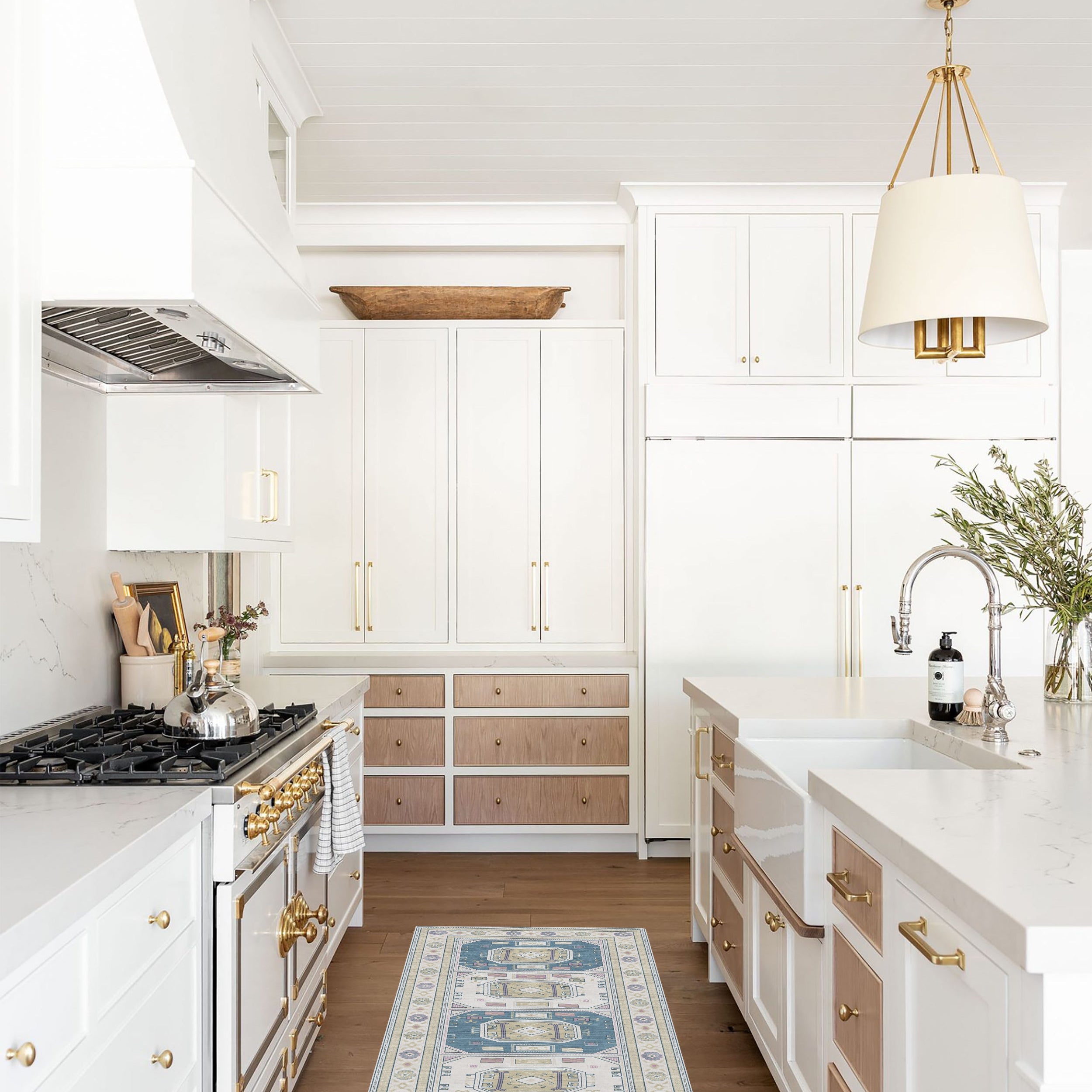 Amaan Cream Navy Modern Turkish Rug