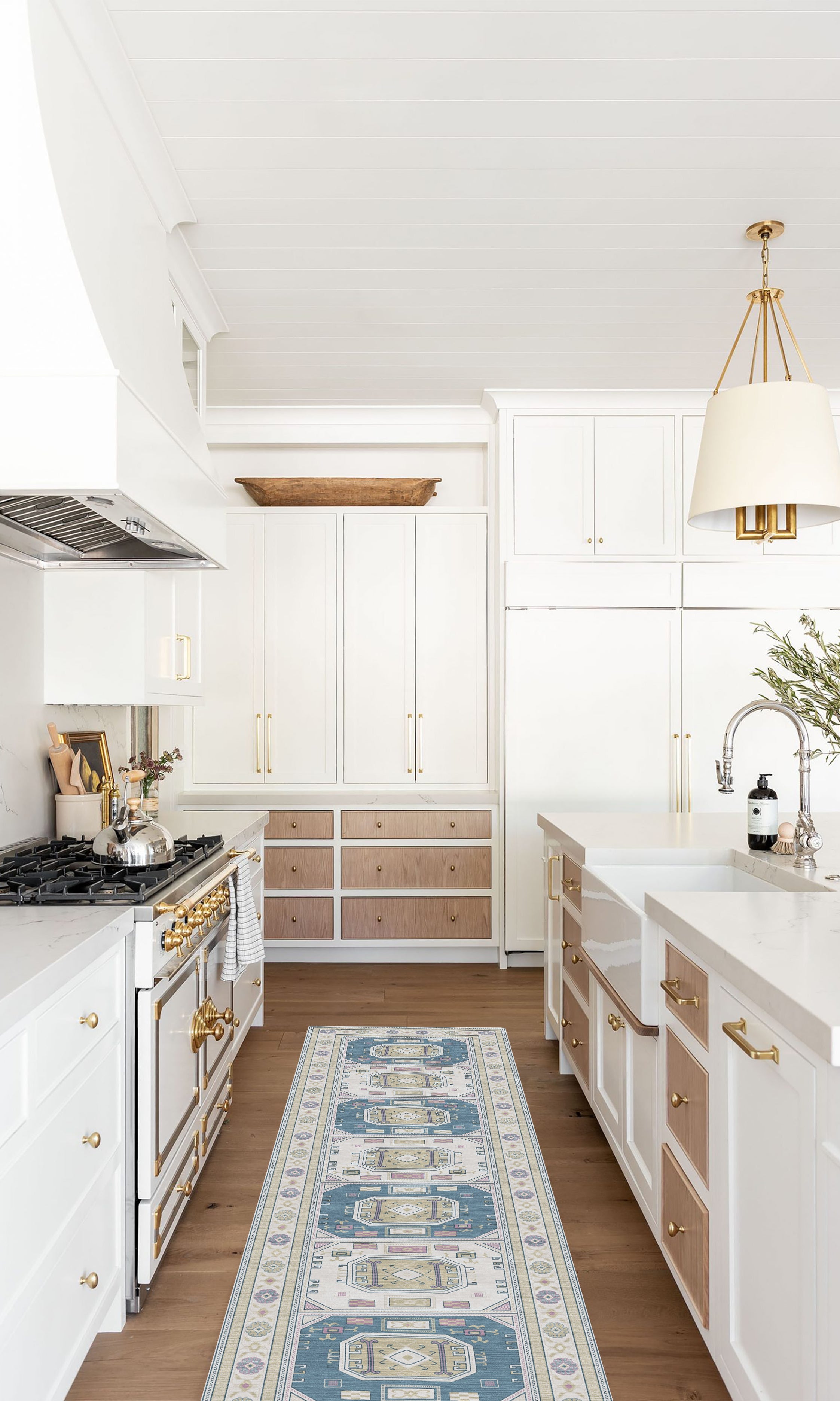 Amaan Cream Navy Modern Turkish Rug