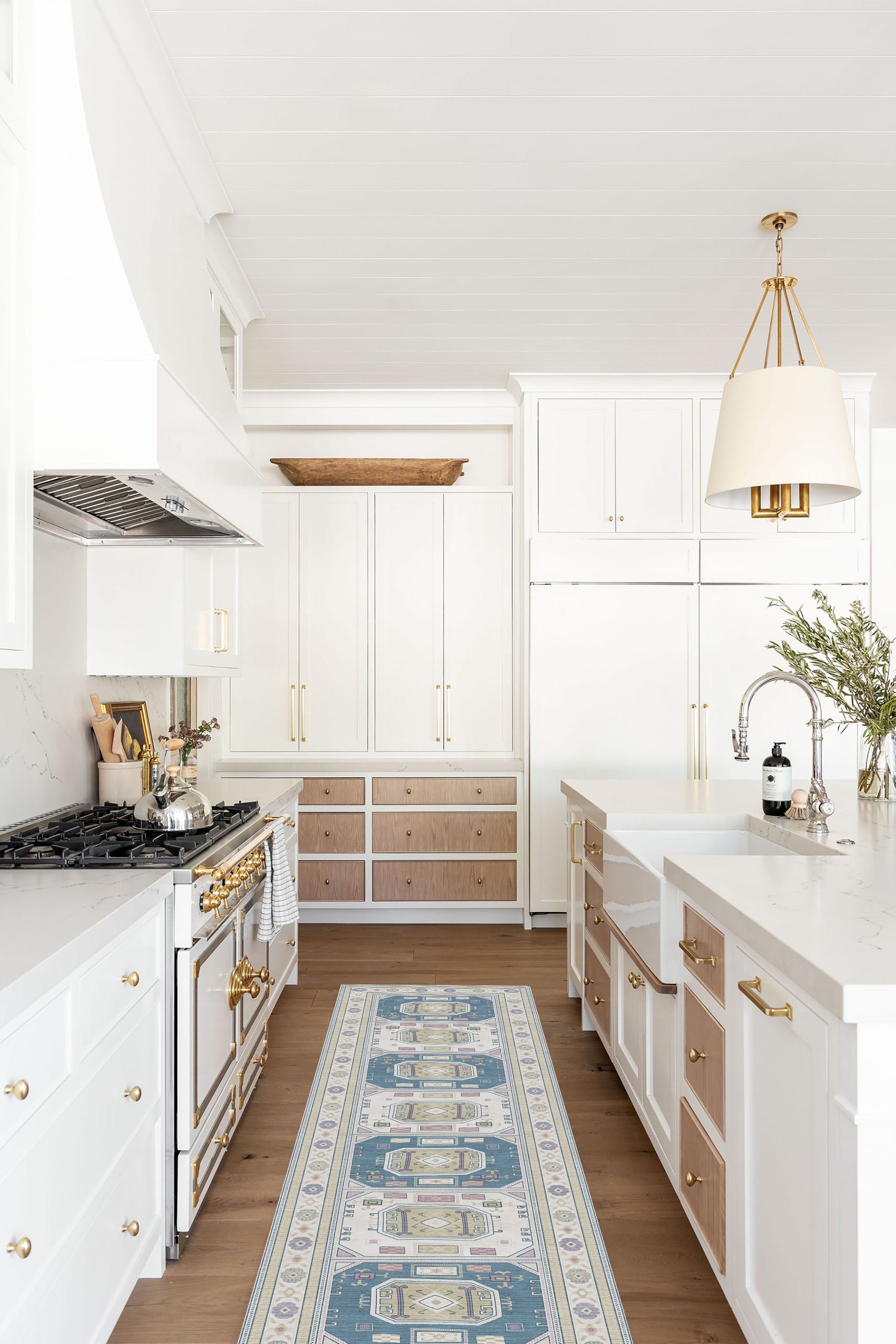 Amaan Cream Navy Modern Turkish Rug