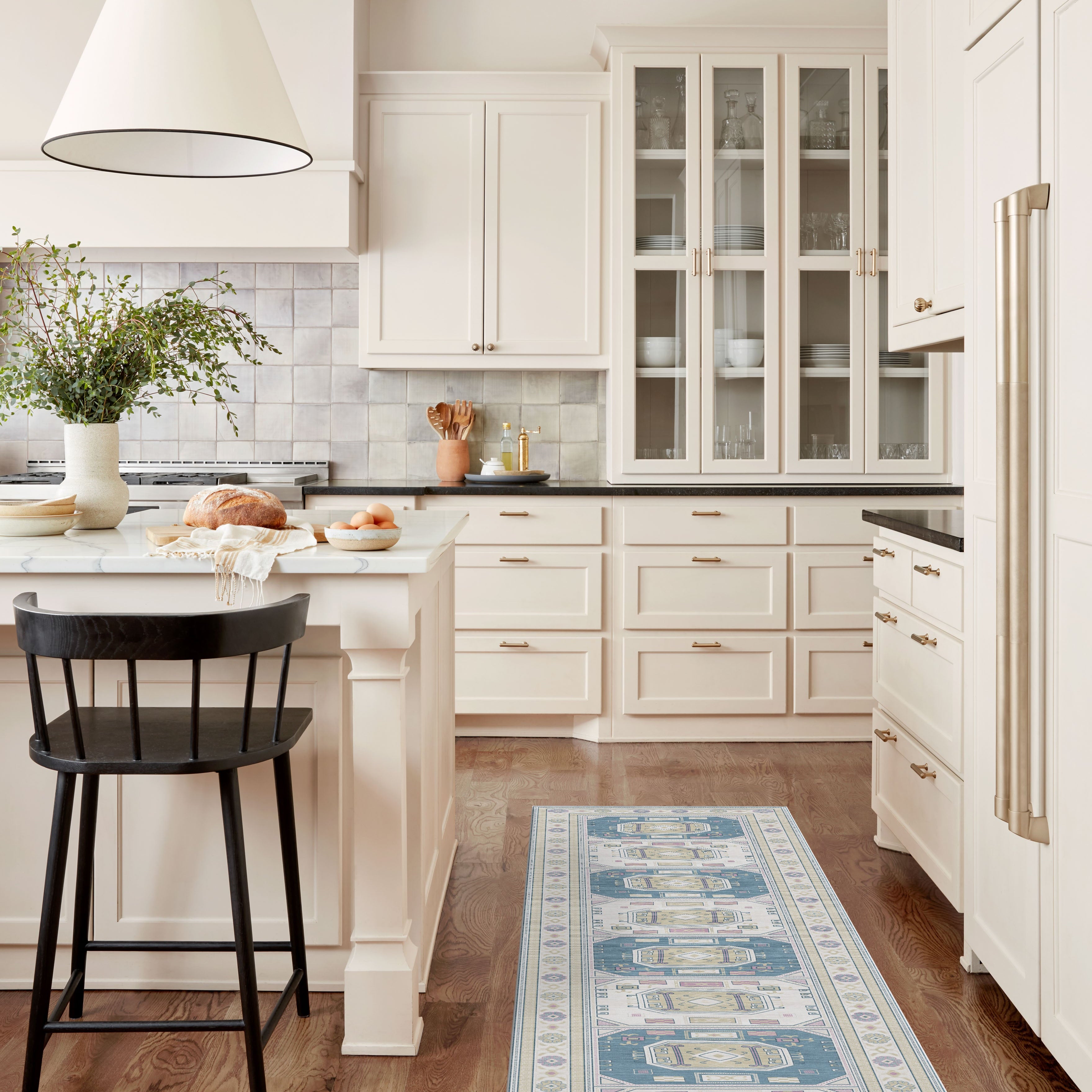 Amaan Cream Navy Modern Turkish Rug