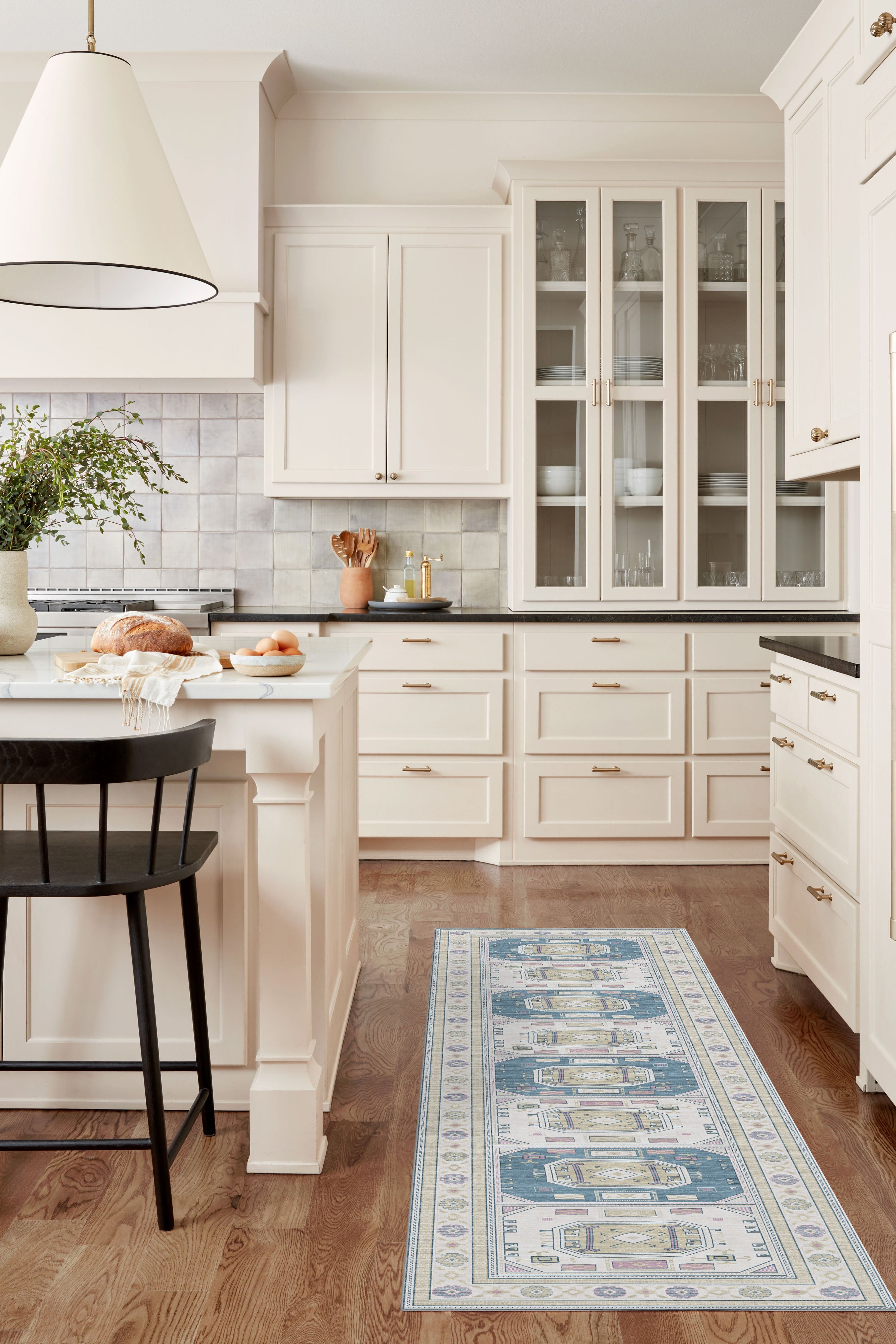 Amaan Cream Navy Modern Turkish Rug