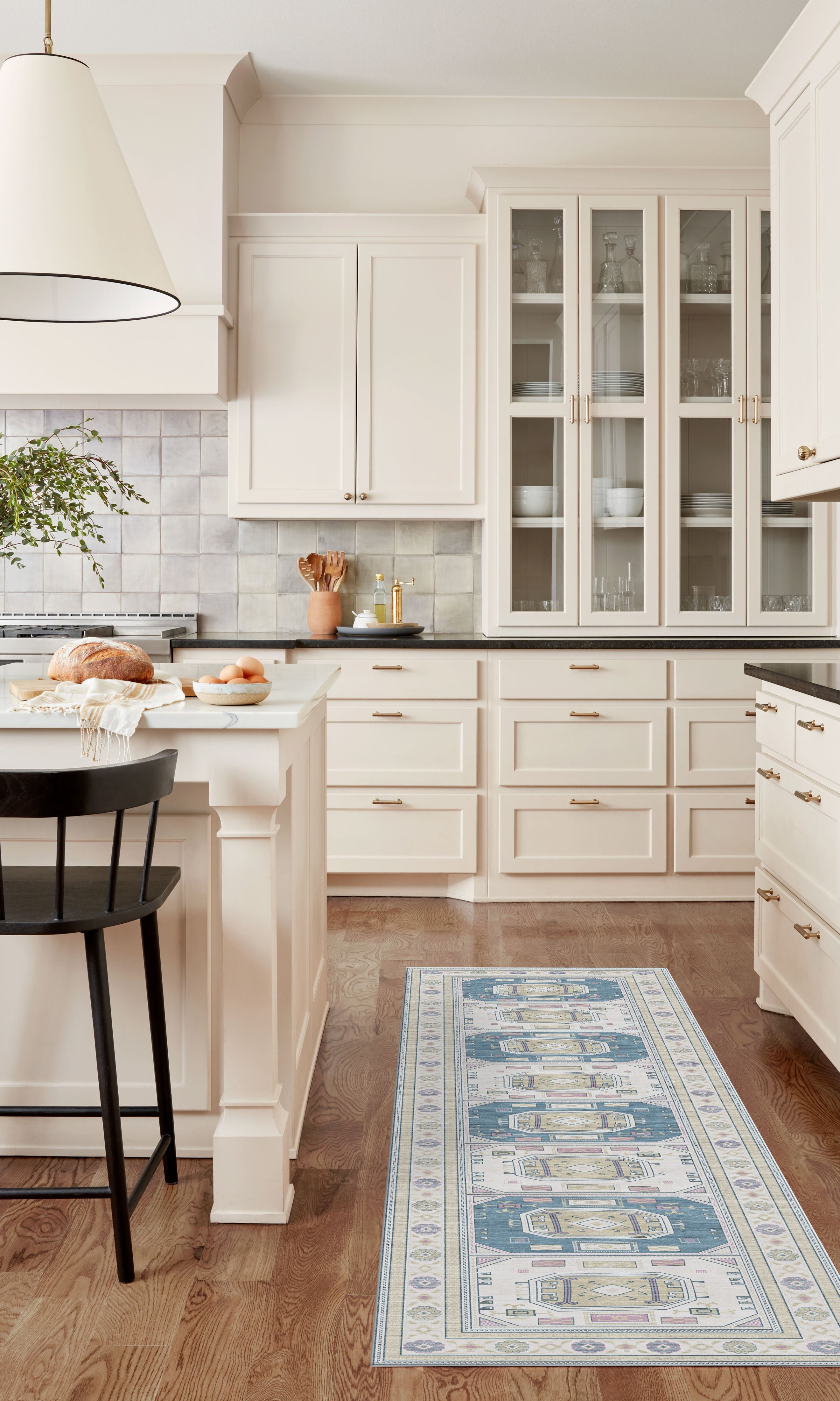 Amaan Cream Navy Modern Turkish Rug