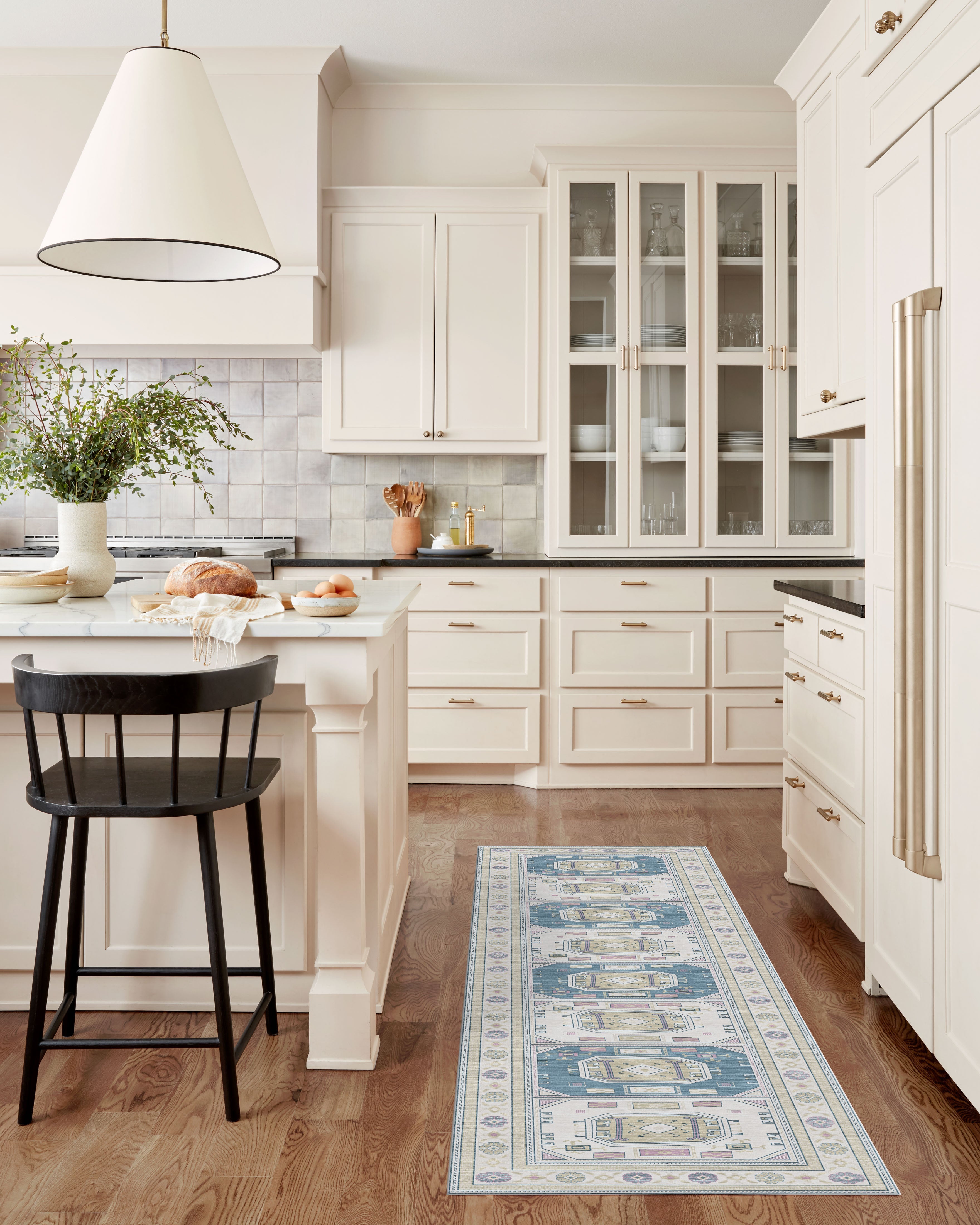 Amaan Cream Navy Modern Turkish Rug