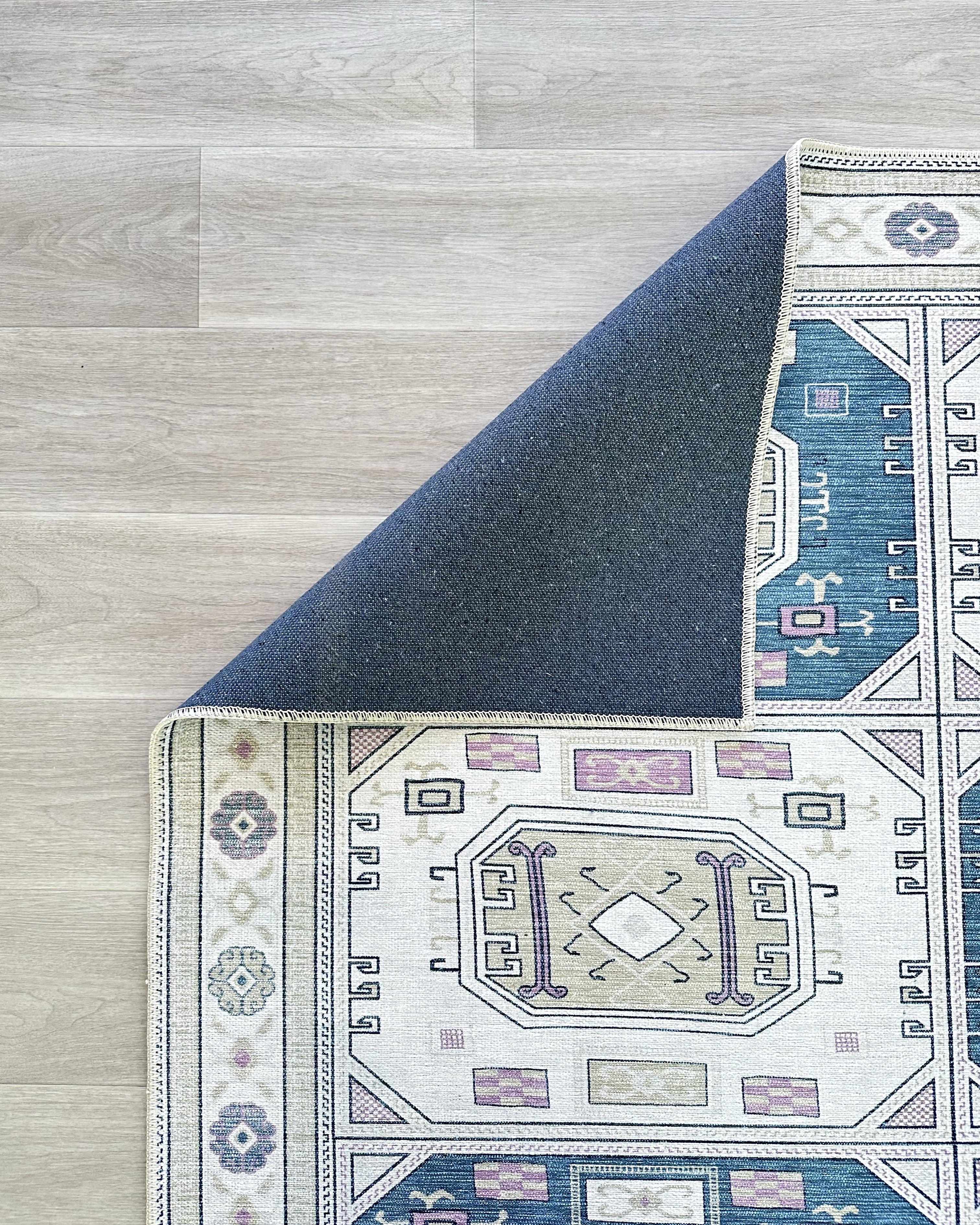 Amaan Cream Navy Modern Turkish Rug